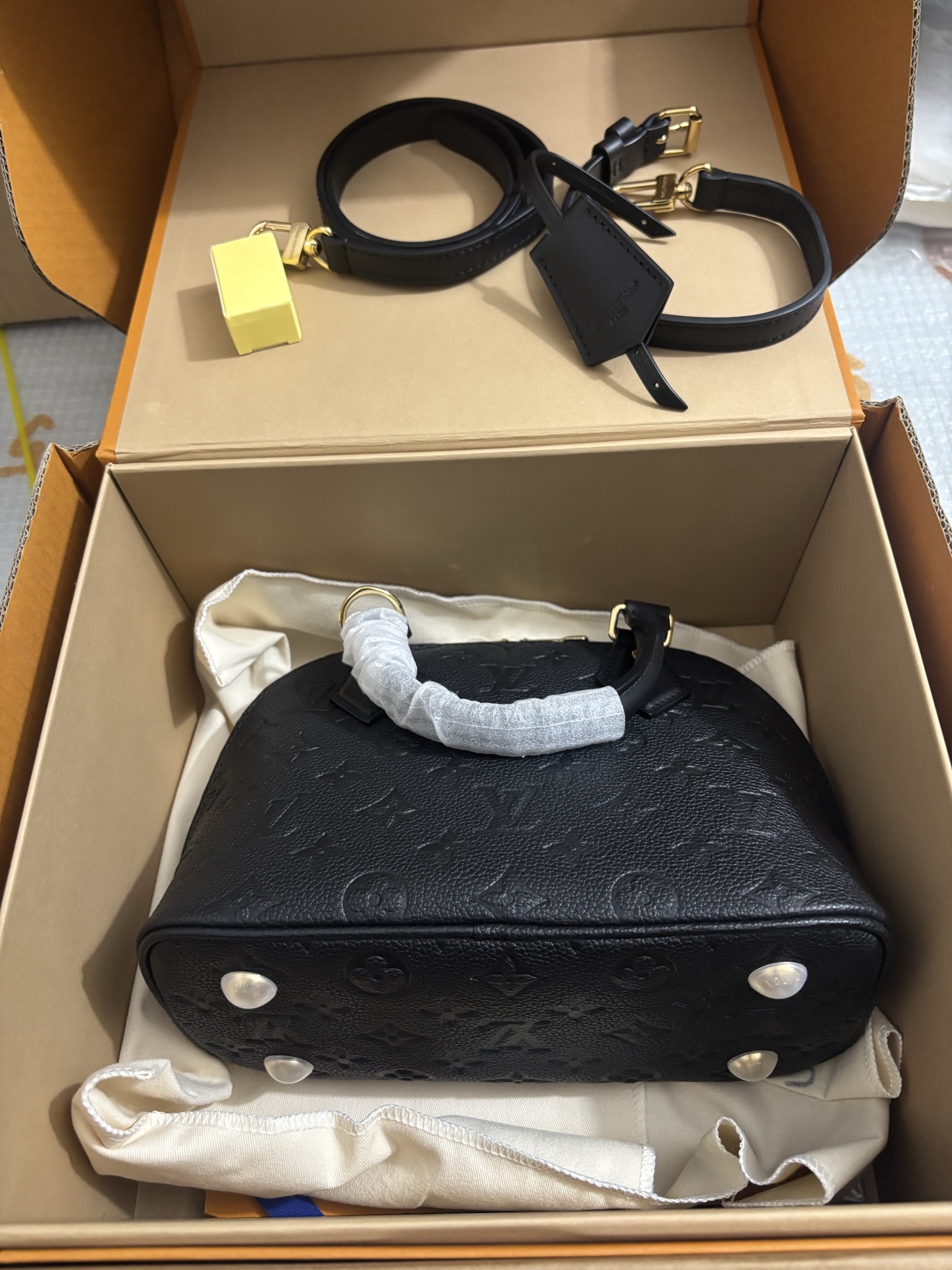 Louis Vuitton All Leather Alma BB Handbag