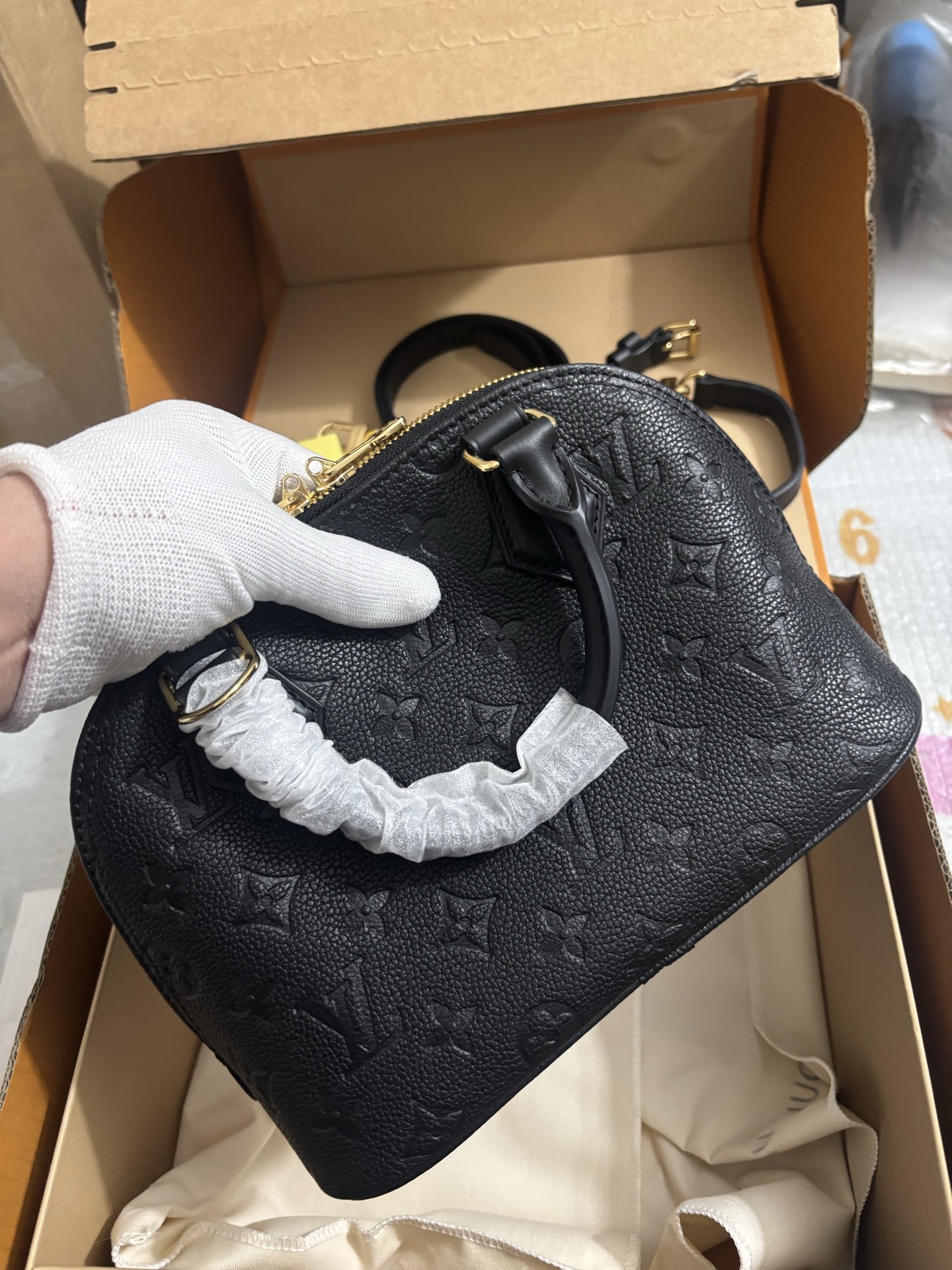 Louis Vuitton All Leather Alma BB Handbag