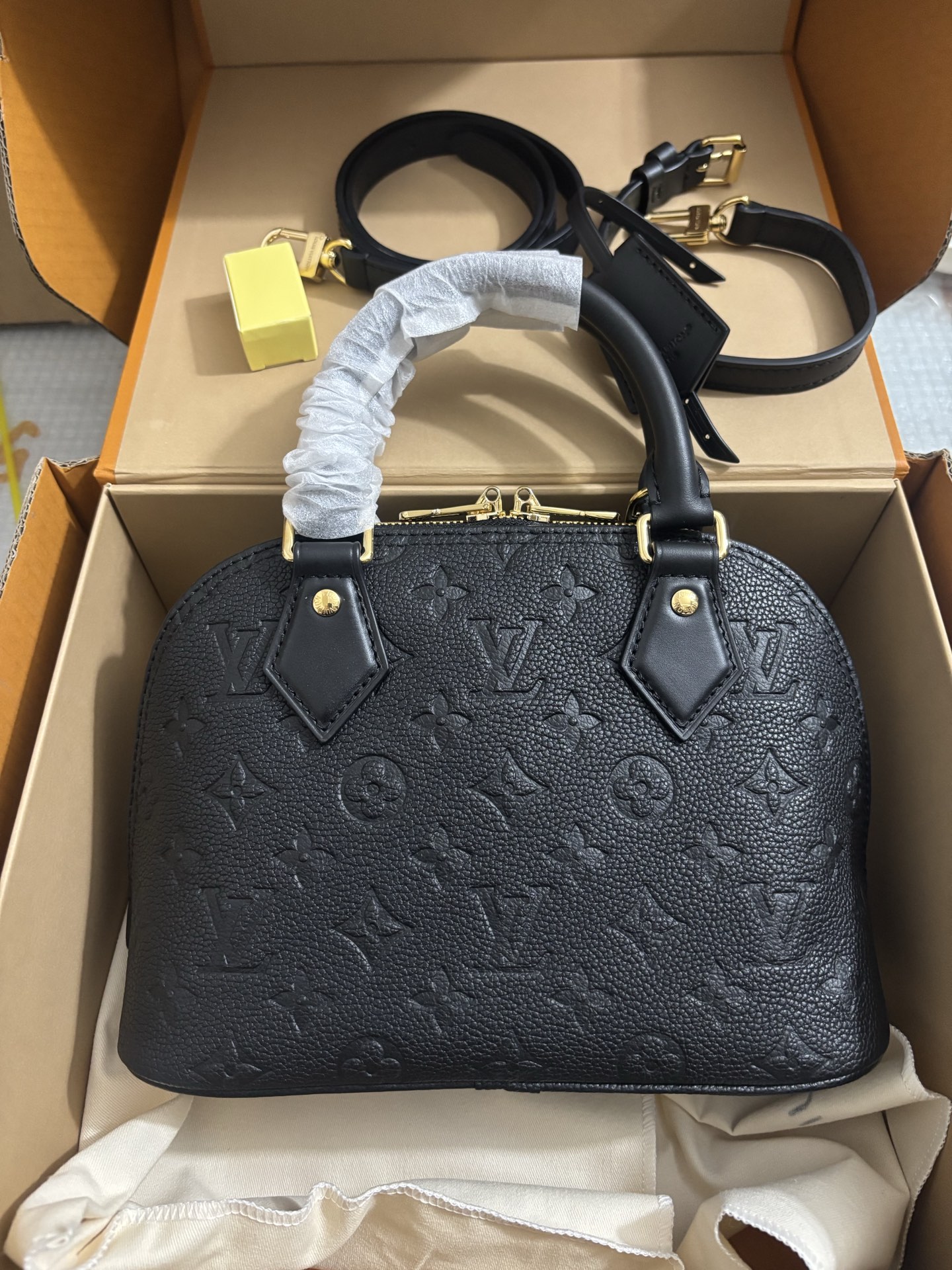 Louis Vuitton All Leather Alma BB Handbag
