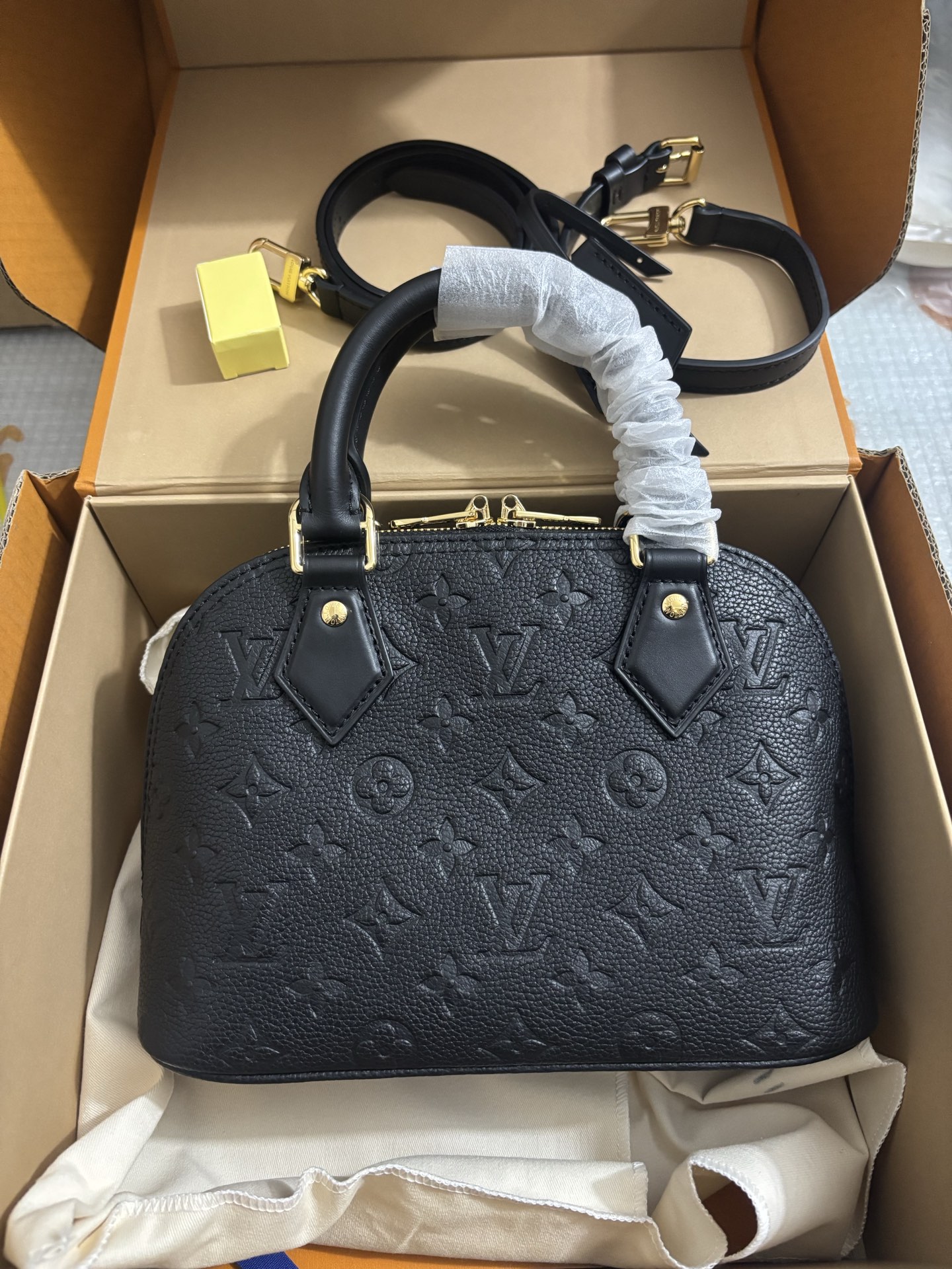 Louis Vuitton All Leather Alma BB Handbag