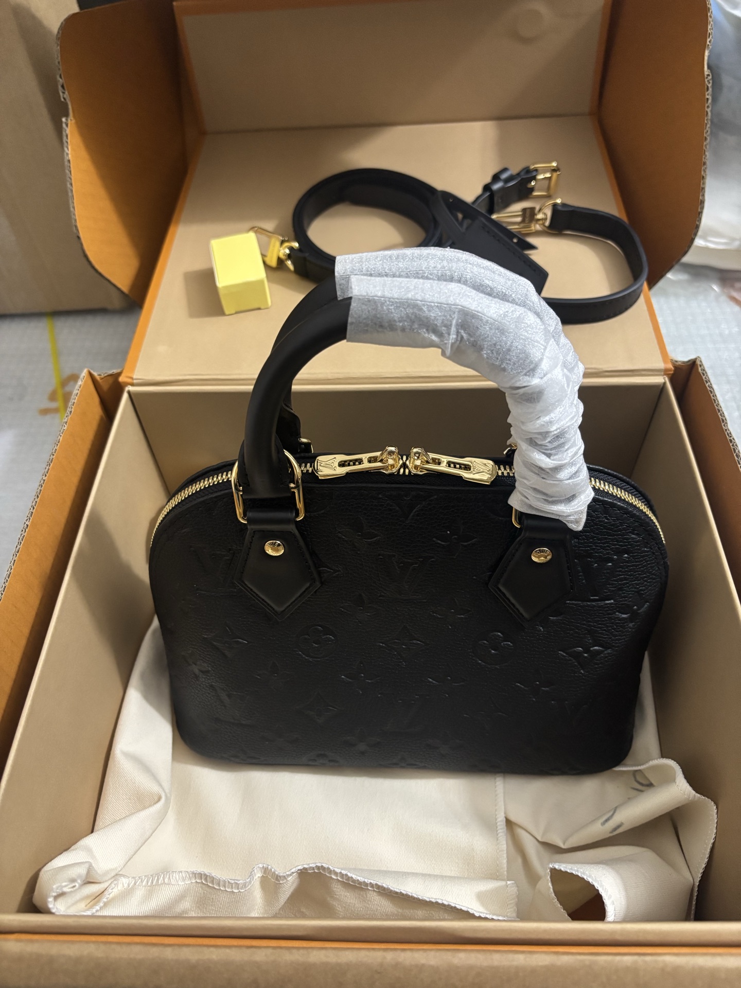 Louis Vuitton All Leather Alma BB Handbag