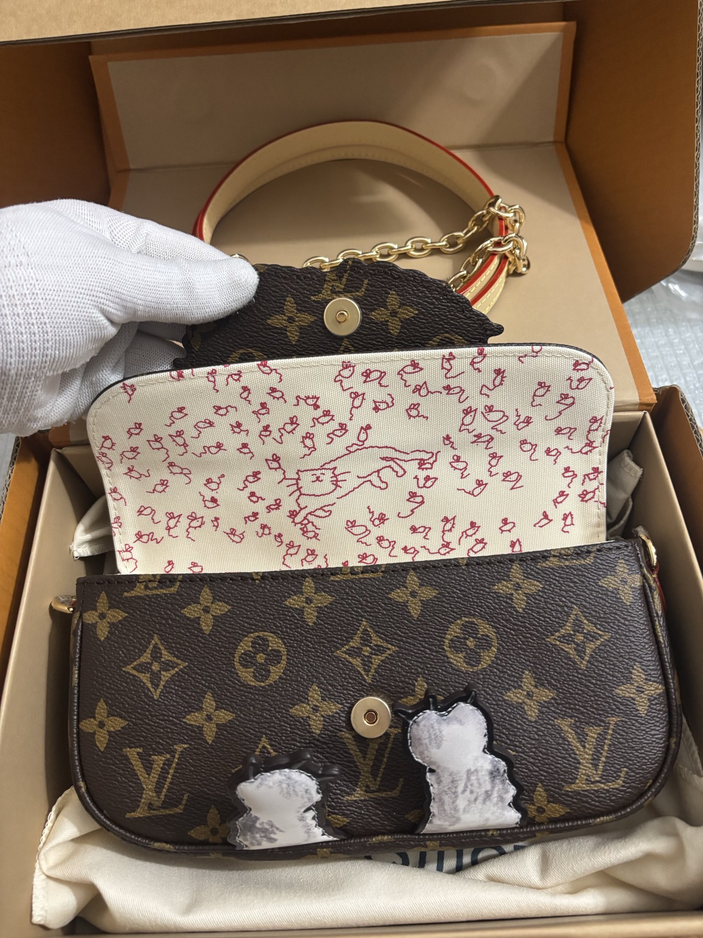 Louis Vuitton Wallet On Chain Ivy cat handbag