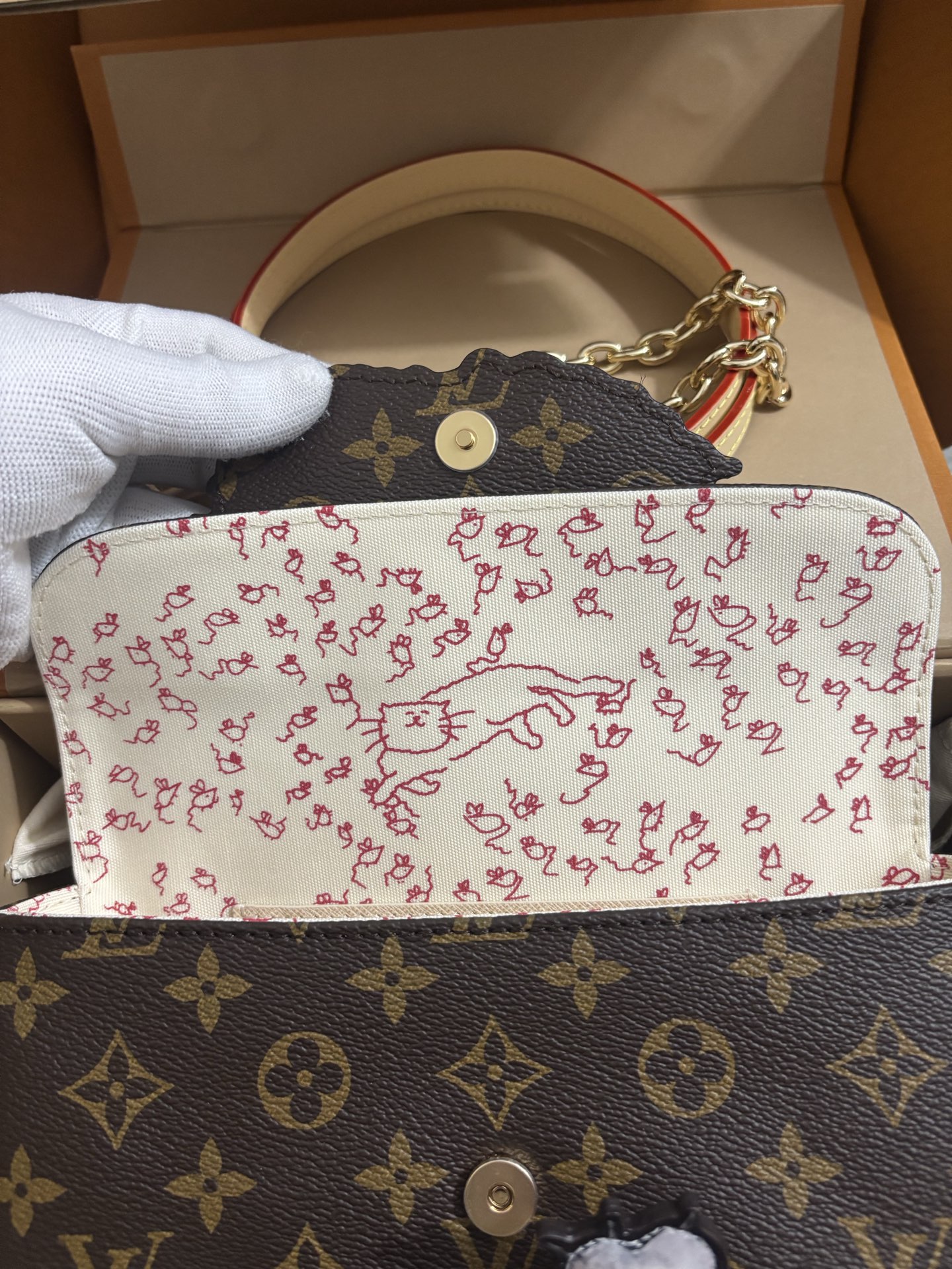 Louis Vuitton Wallet On Chain Ivy cat handbag
