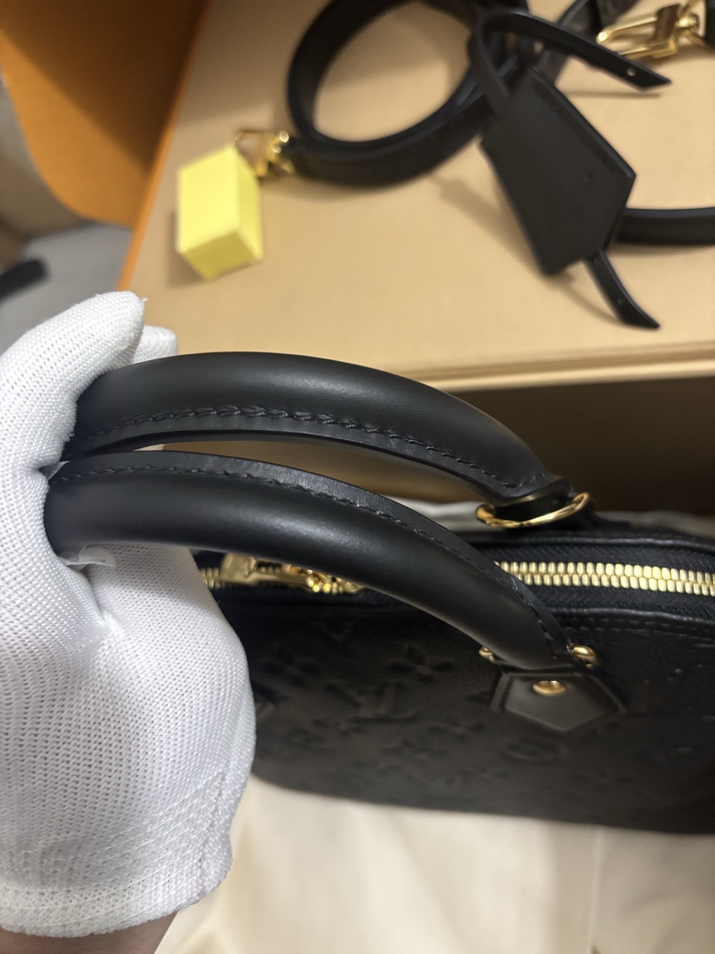 Louis Vuitton All Leather Alma BB Handbag