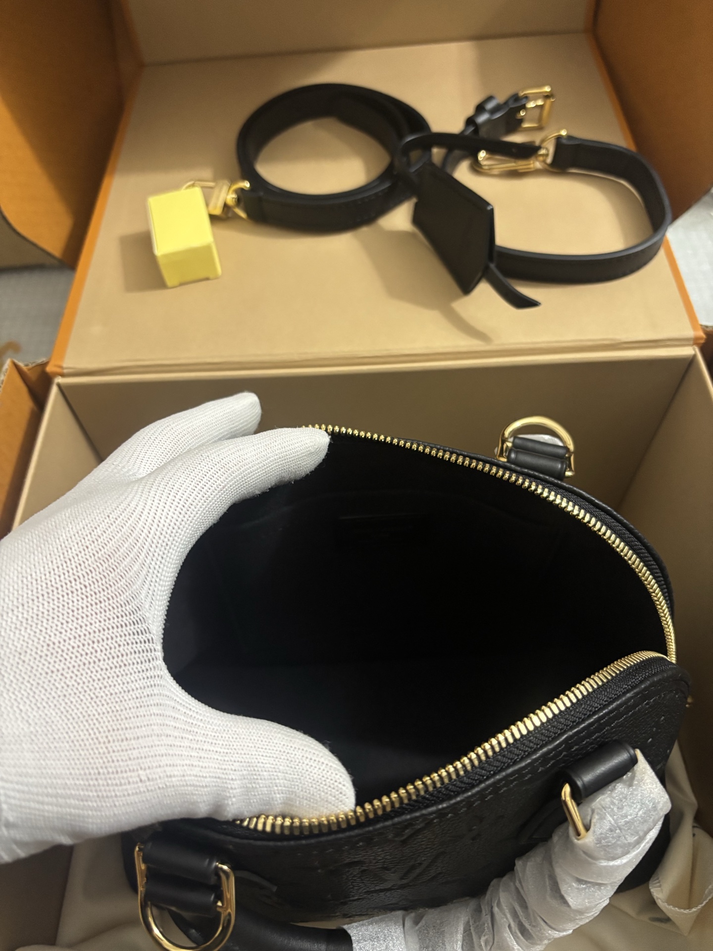 Louis Vuitton All Leather Alma BB Handbag