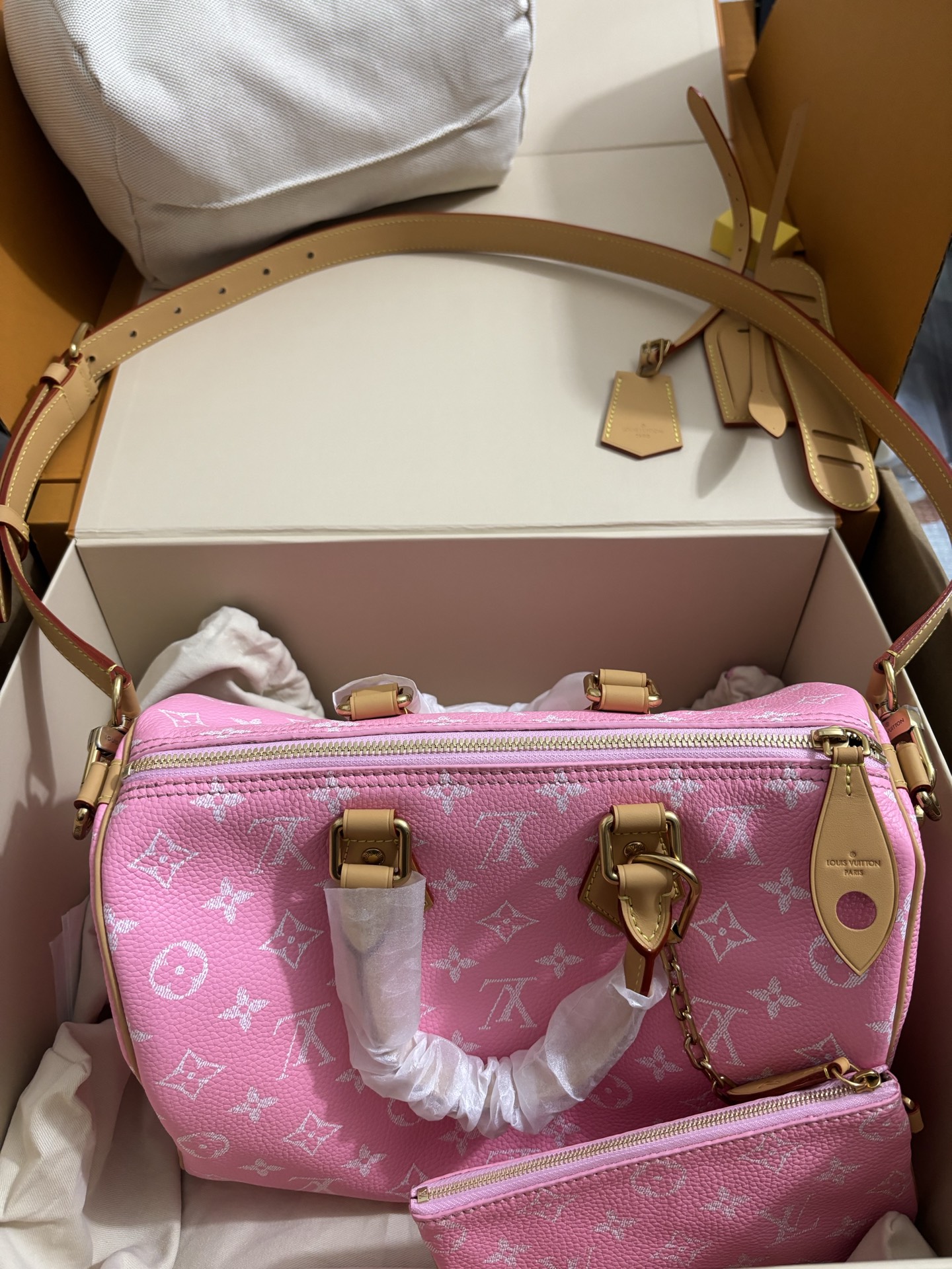 Louis Vuitton Bandoulière 30 Sakura Pink Travel Bag
