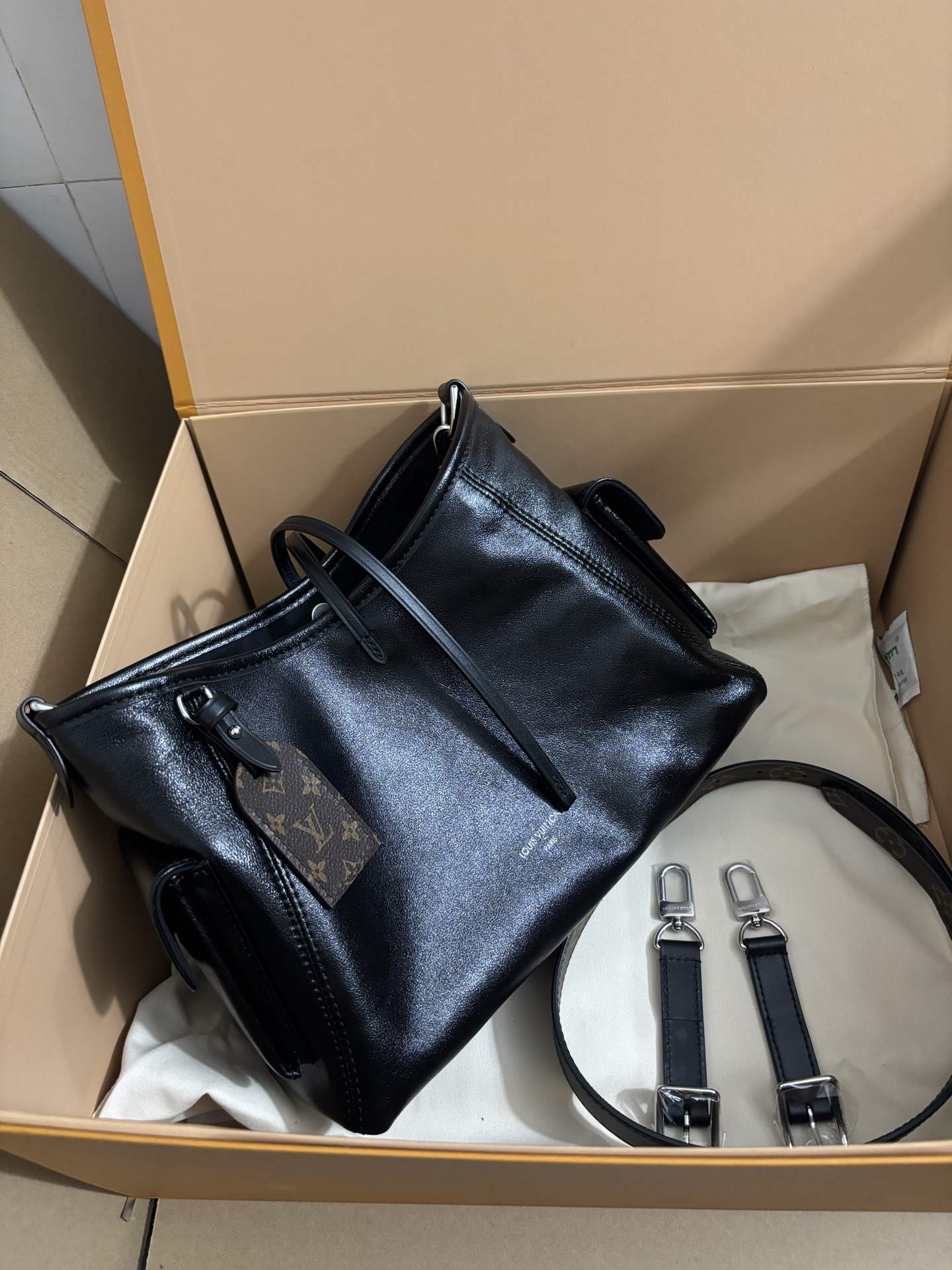 Louis Vuitton CarryAll Cargo Lambskin Small Handbag