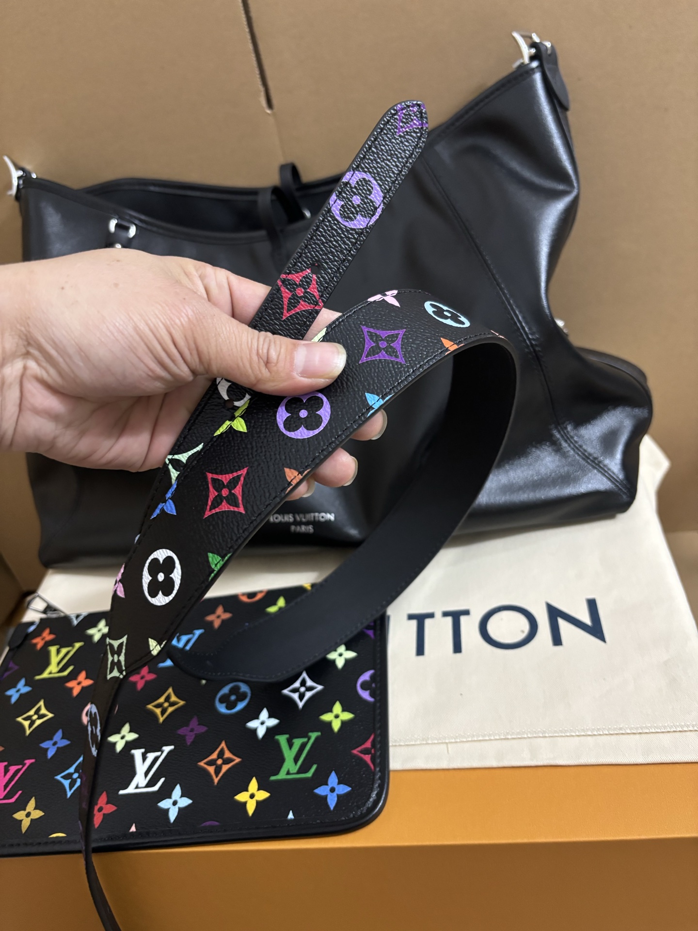 Louis Vuitton Murakami CarryAll Dark Medium Handbag