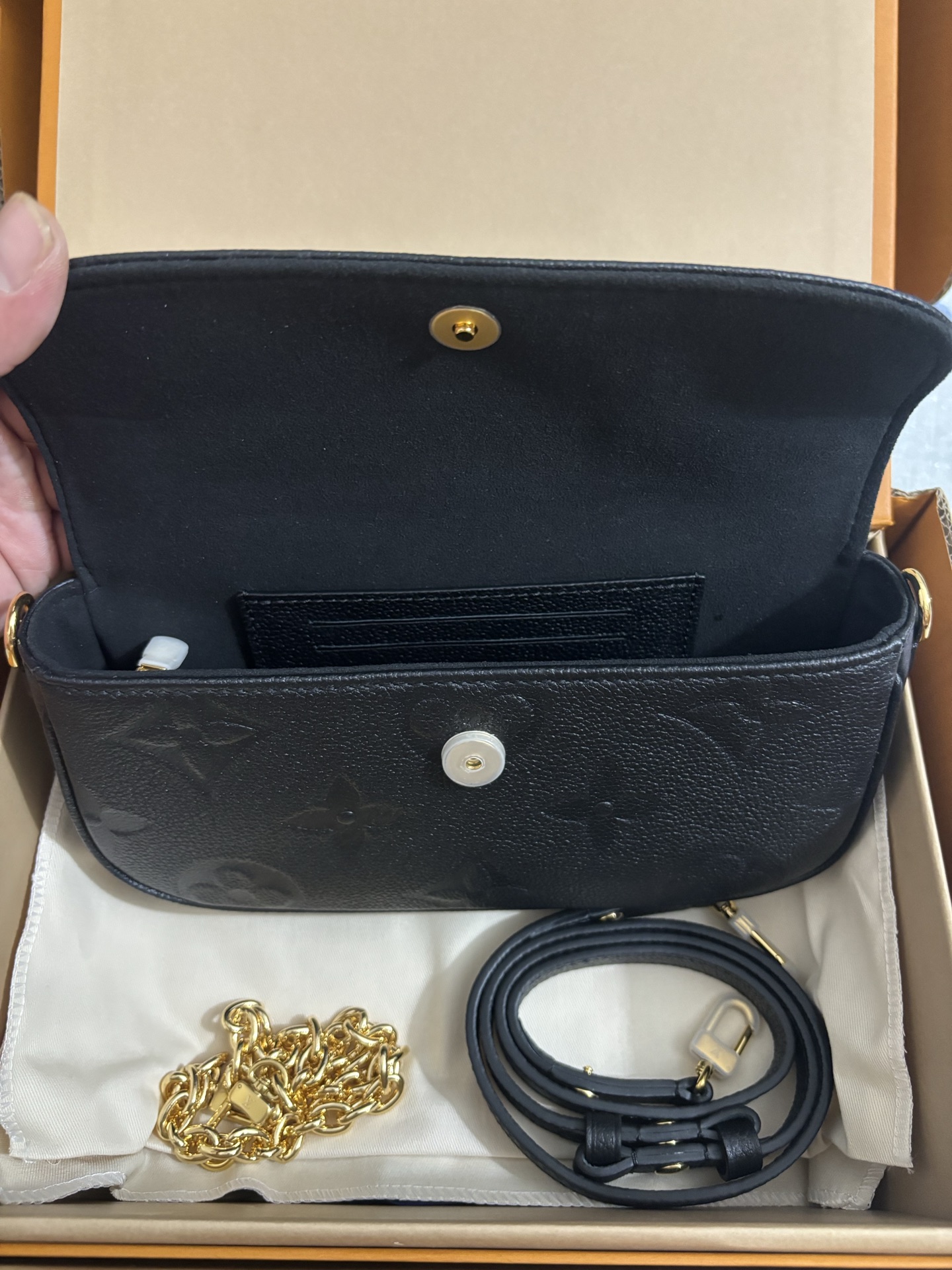 Louis Vuitton Black embossed bag