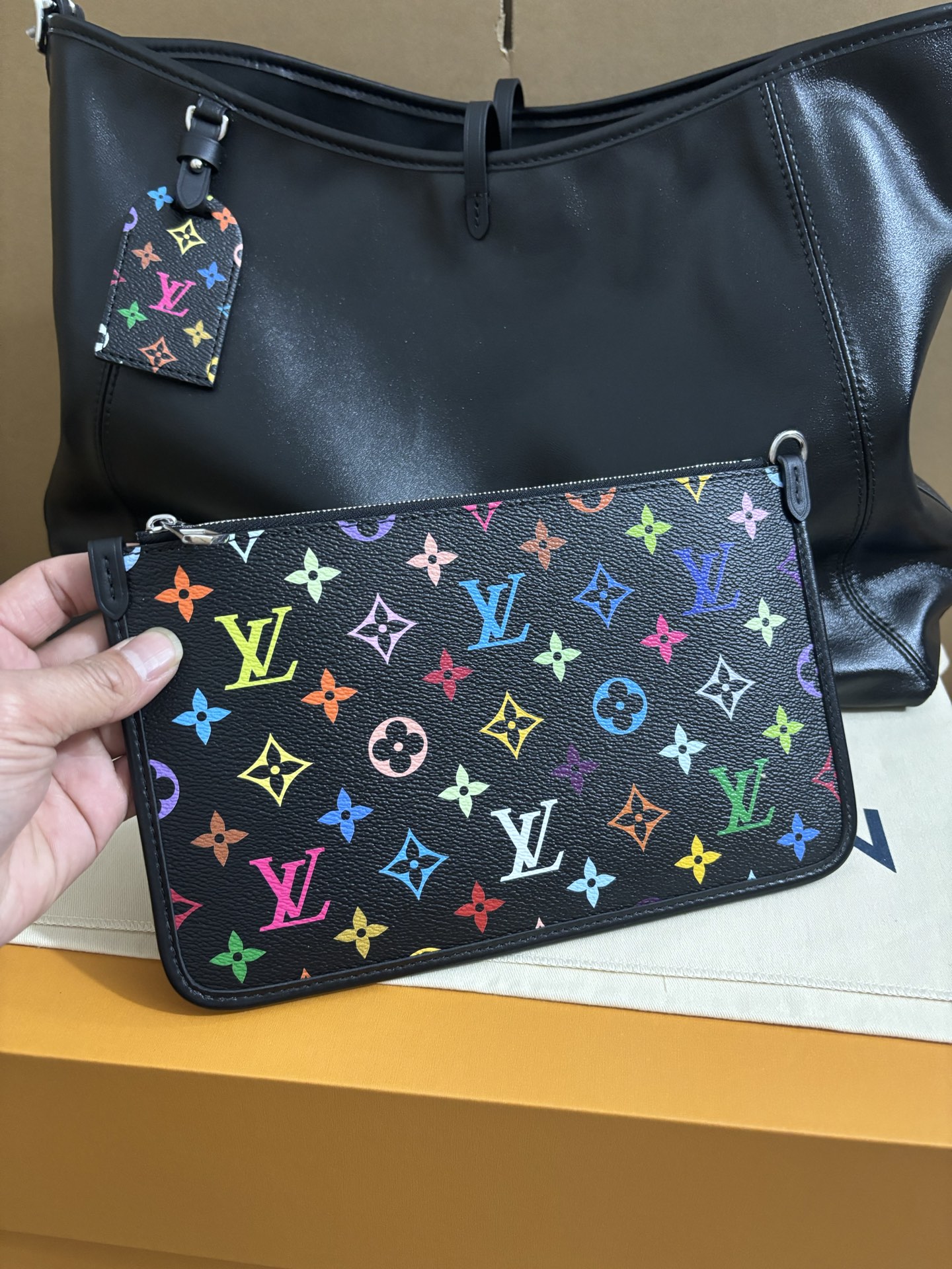 Louis Vuitton Murakami CarryAll Dark Medium Handbag