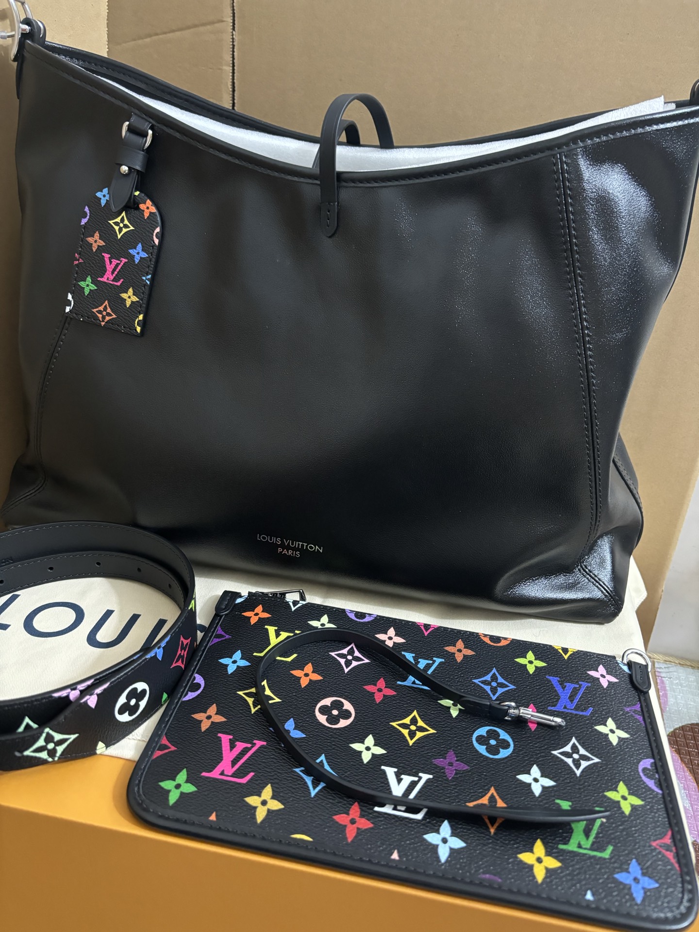 Louis Vuitton Murakami CarryAll Dark Medium Handbag