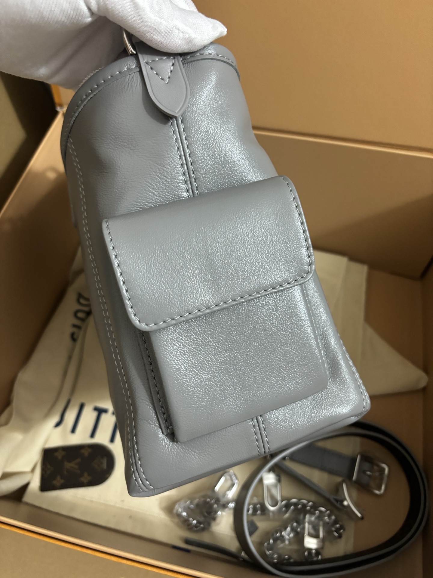 Louis Vuitton CarryAll Cargo Lambskin Small Handbag