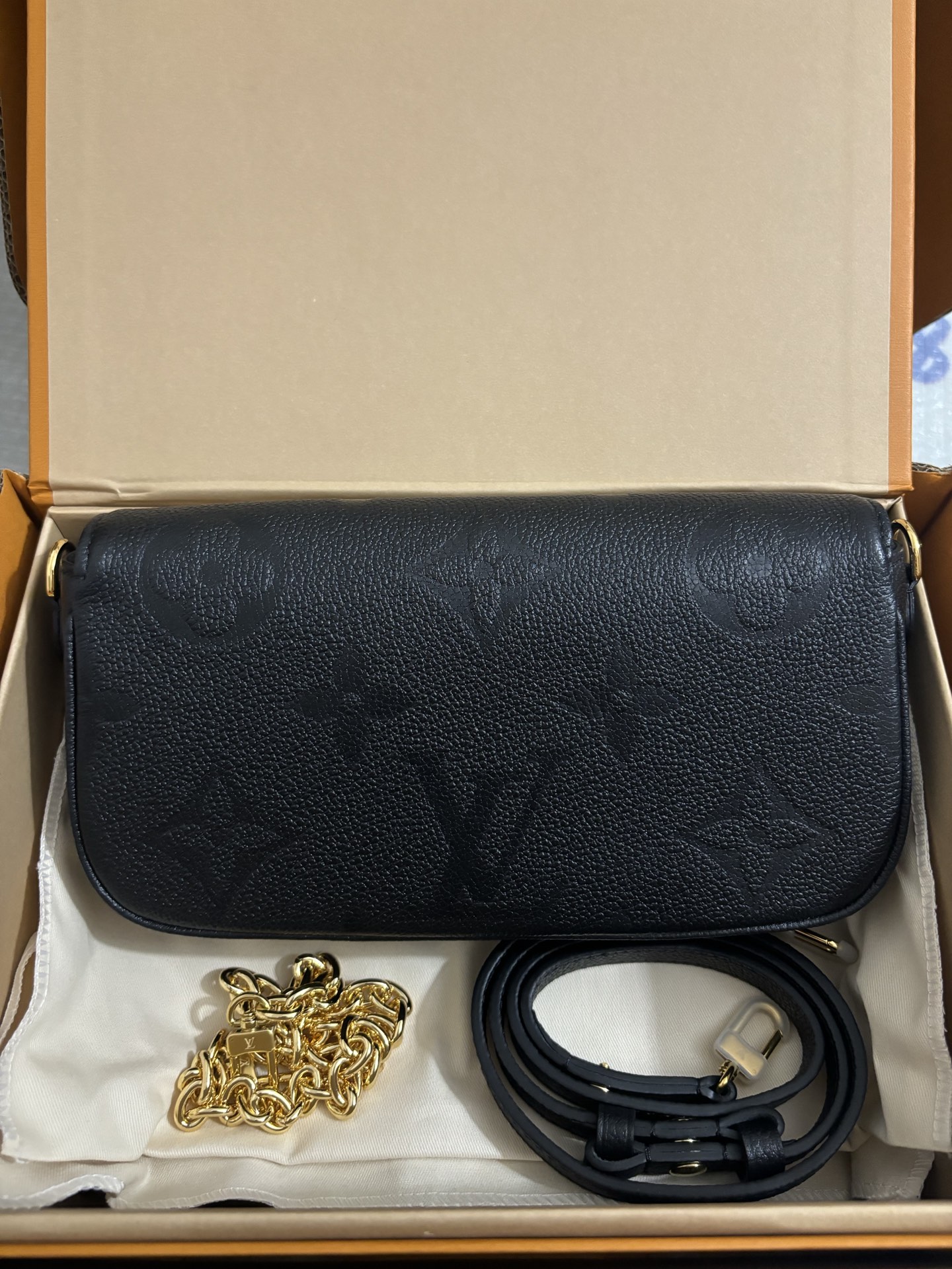 Louis Vuitton Black embossed bag