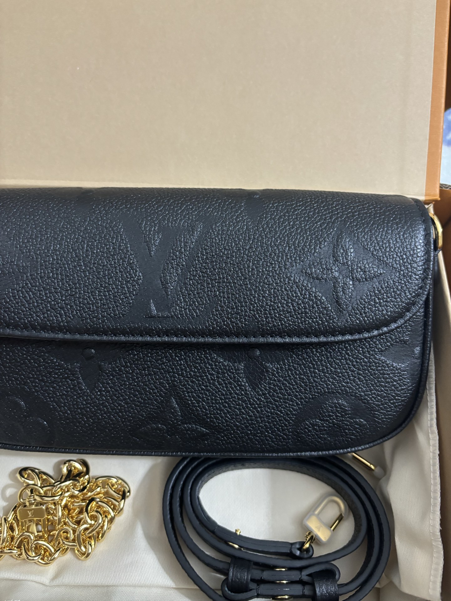 Louis Vuitton Black embossed bag