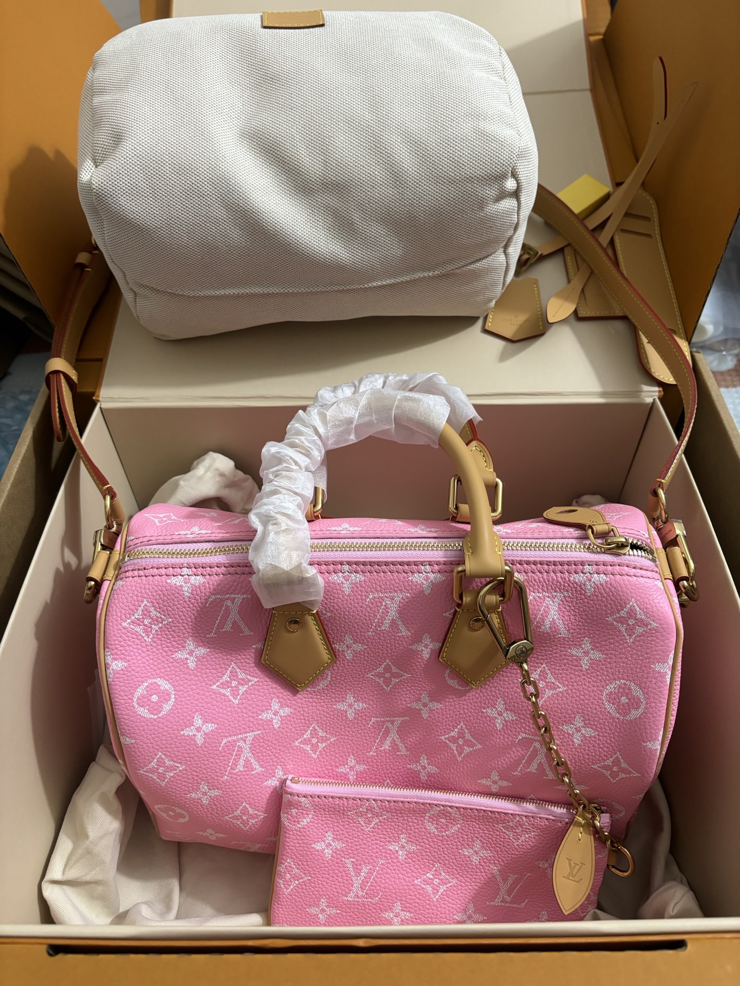 Louis Vuitton Bandoulière 30 Sakura Pink Travel Bag