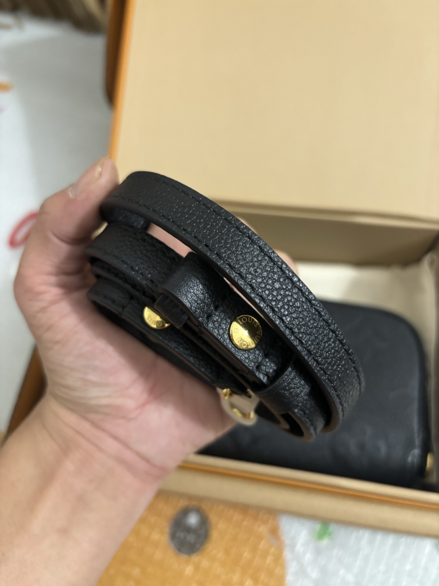 Louis Vuitton Black embossed bag