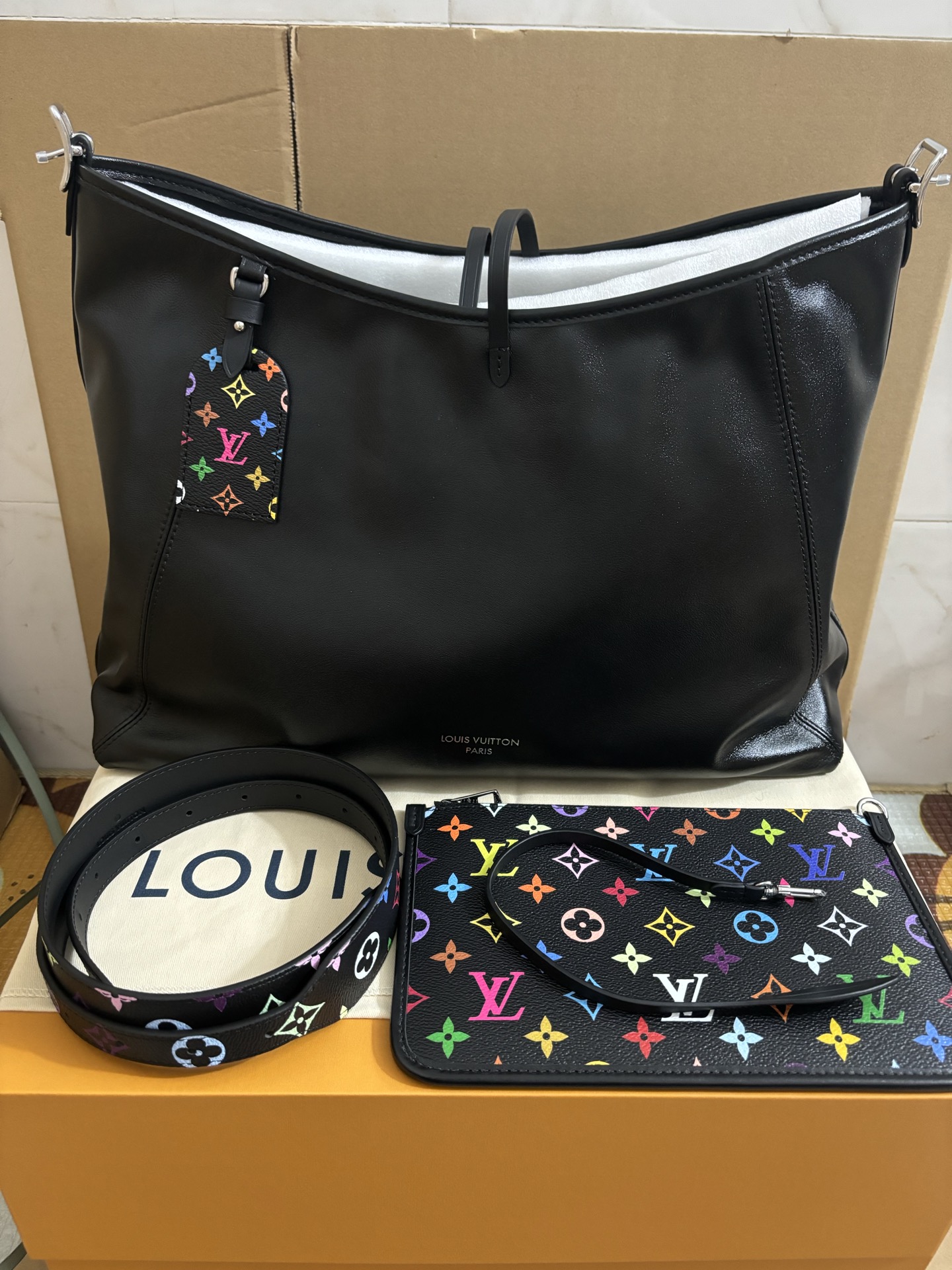 Louis Vuitton Murakami CarryAll Dark Medium Handbag