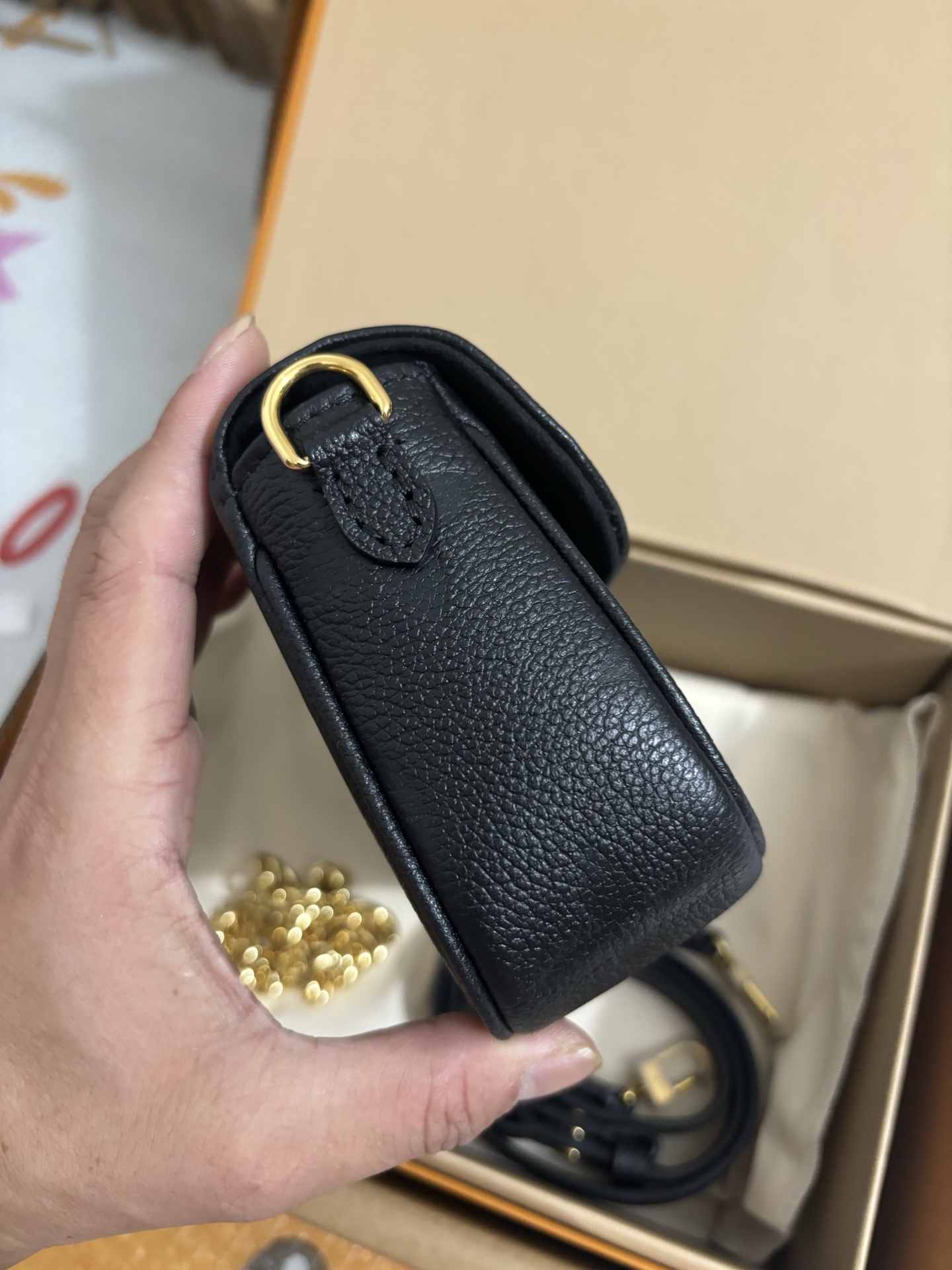 Louis Vuitton Black embossed bag