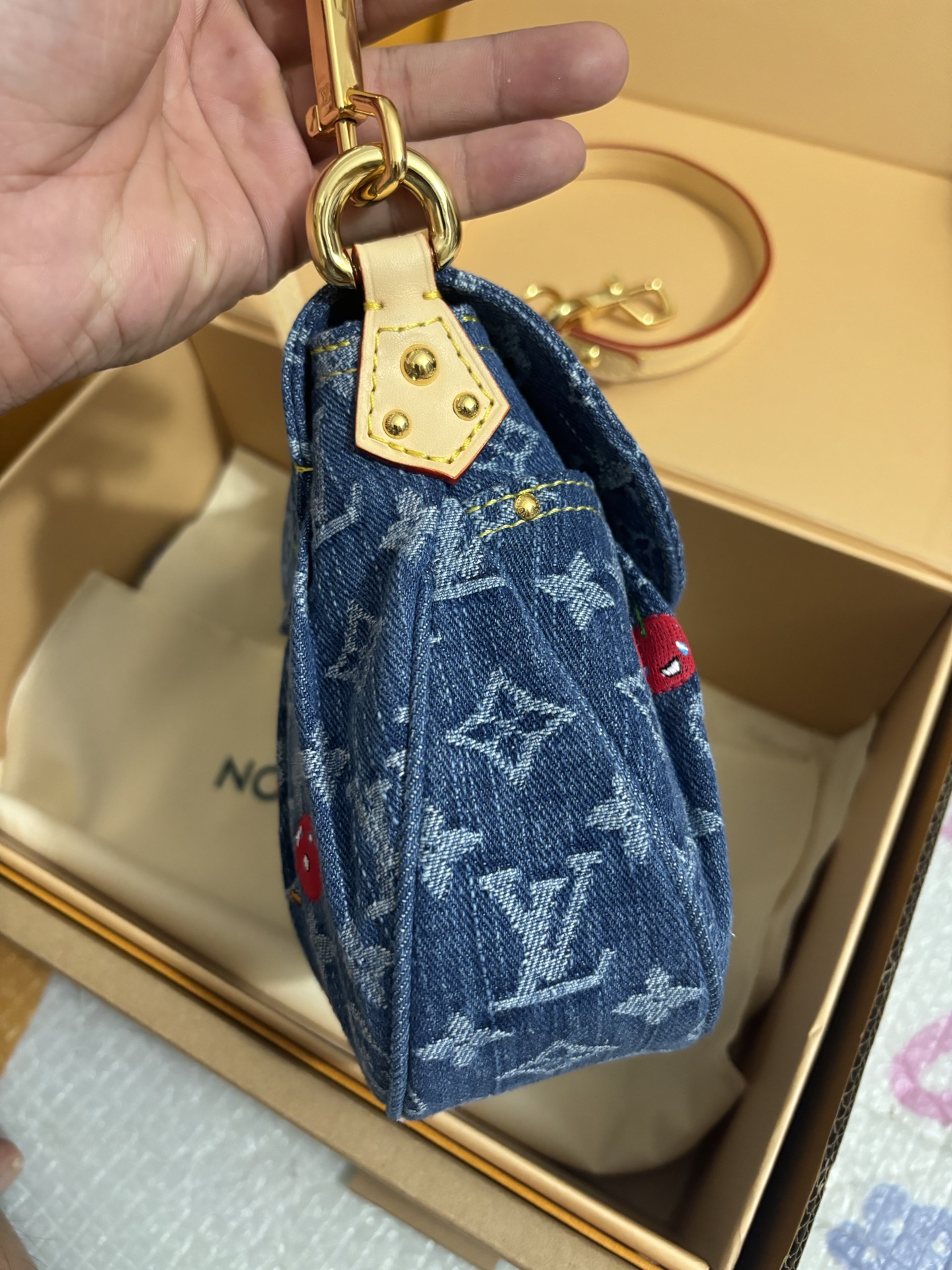 Louis Vuitton Monogram Cc Denim Cherry Bag