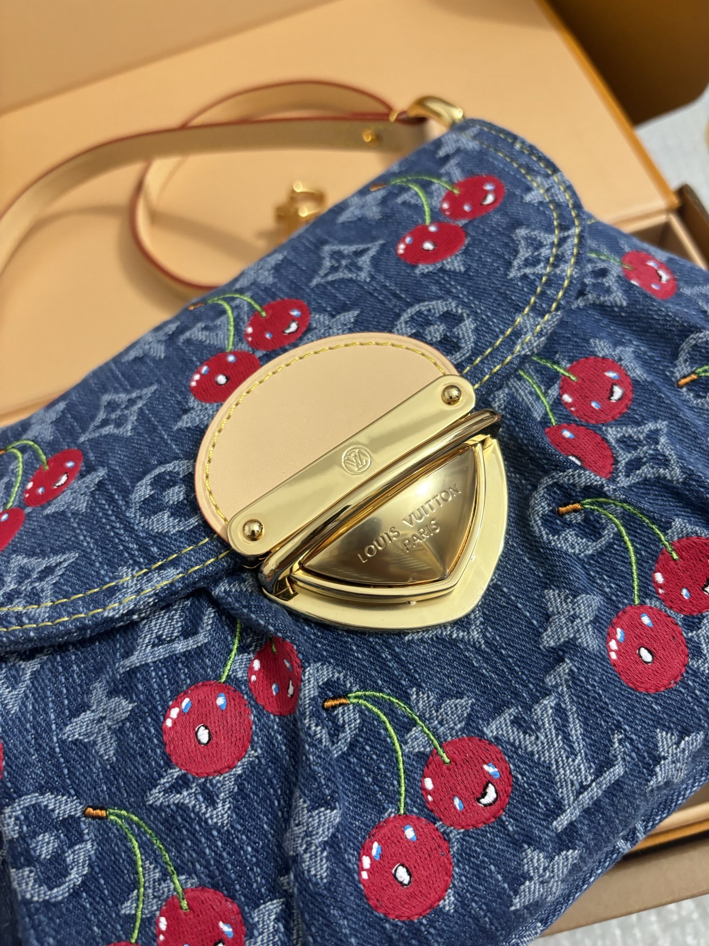 Louis Vuitton Monogram Cc Denim Cherry Bag