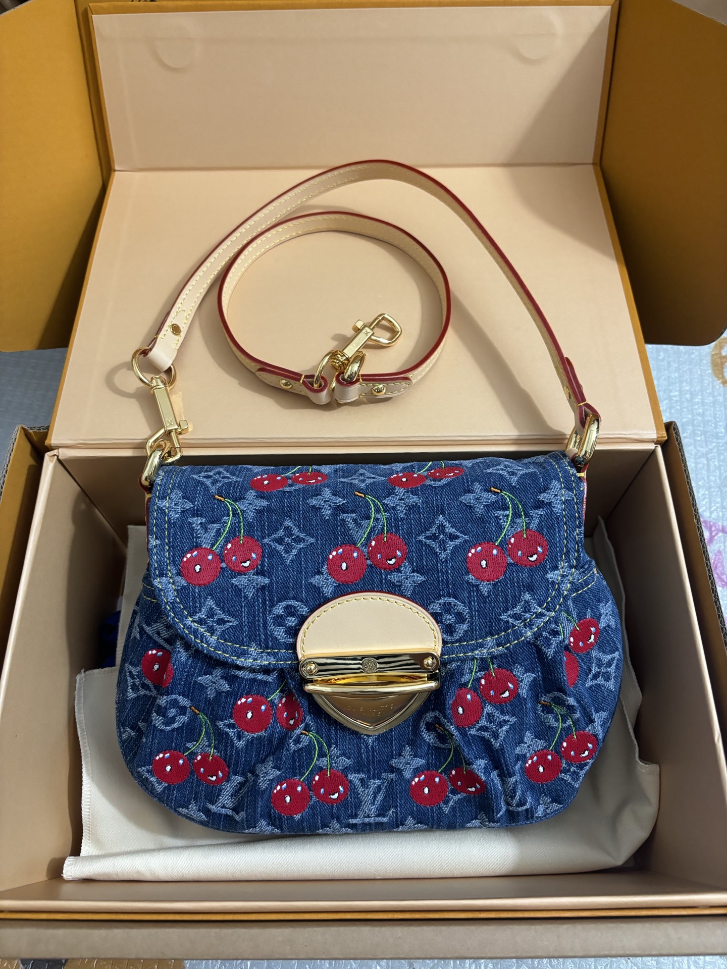Louis Vuitton Monogram Cc Denim Cherry Bag