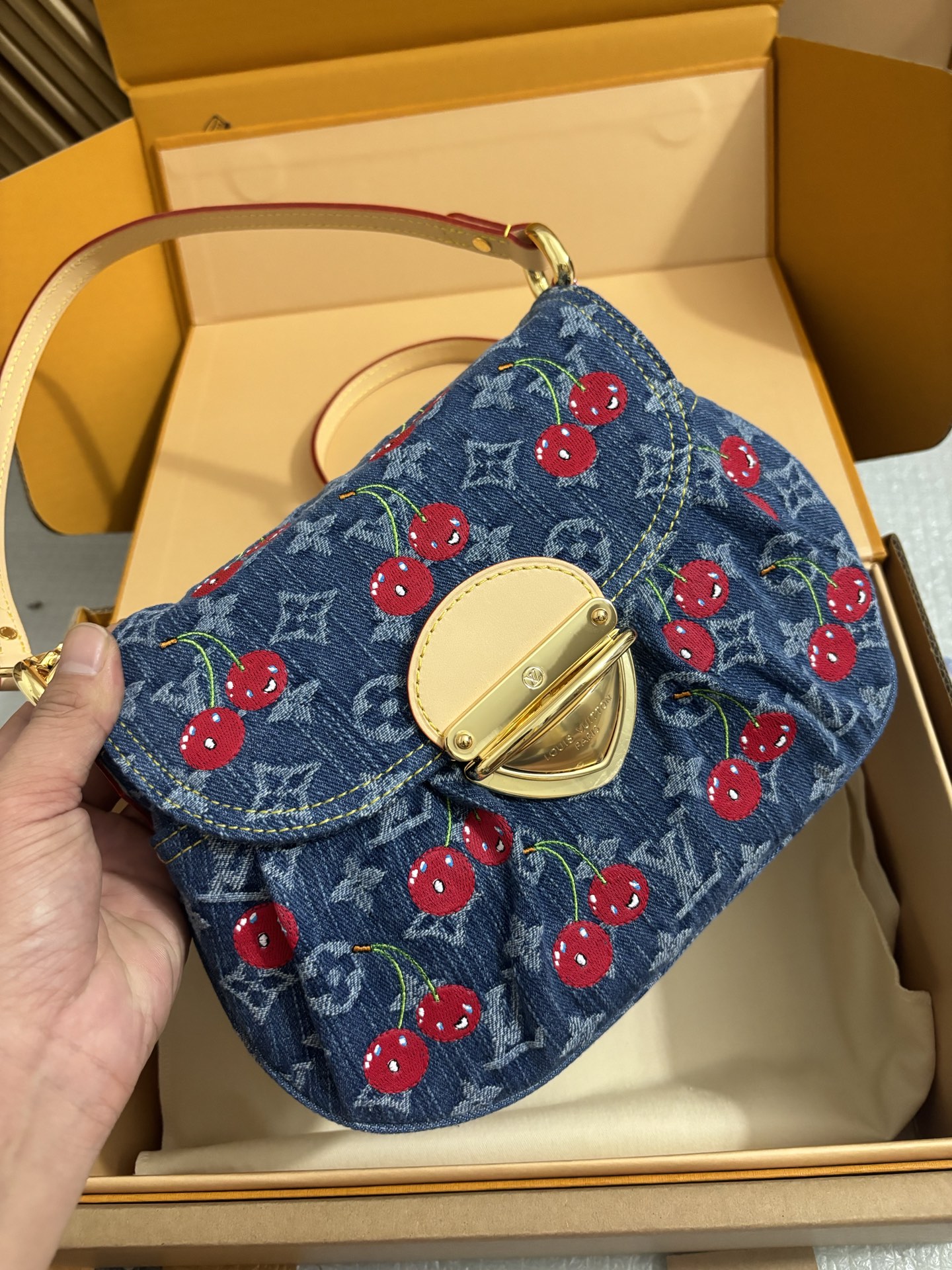 Louis Vuitton Monogram Cc Denim Cherry Bag