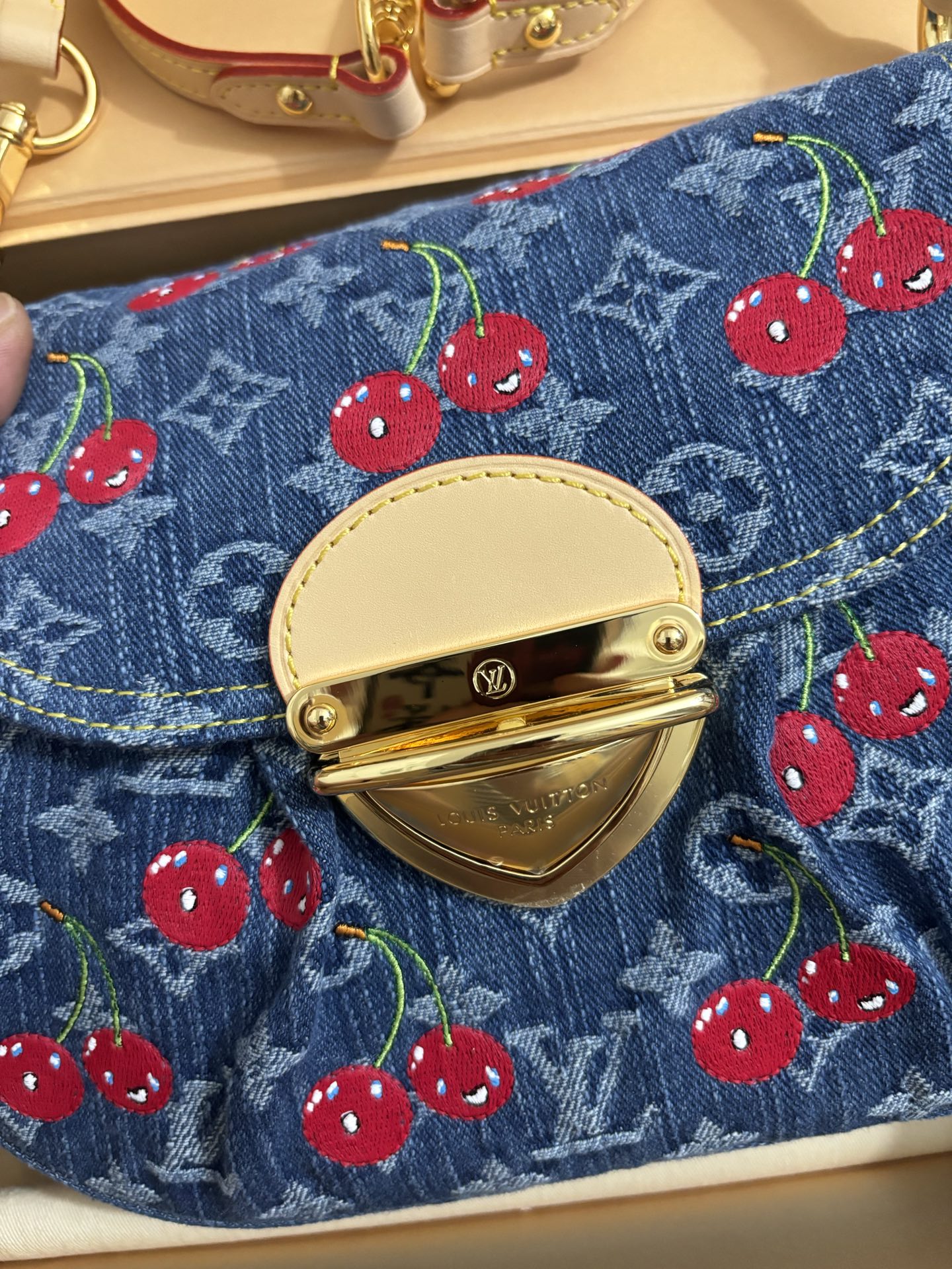 Louis Vuitton Monogram Cc Denim Cherry Bag