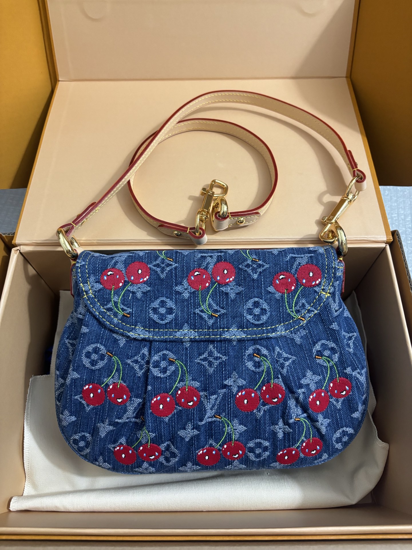 Louis Vuitton Monogram Cc Denim Cherry Bag