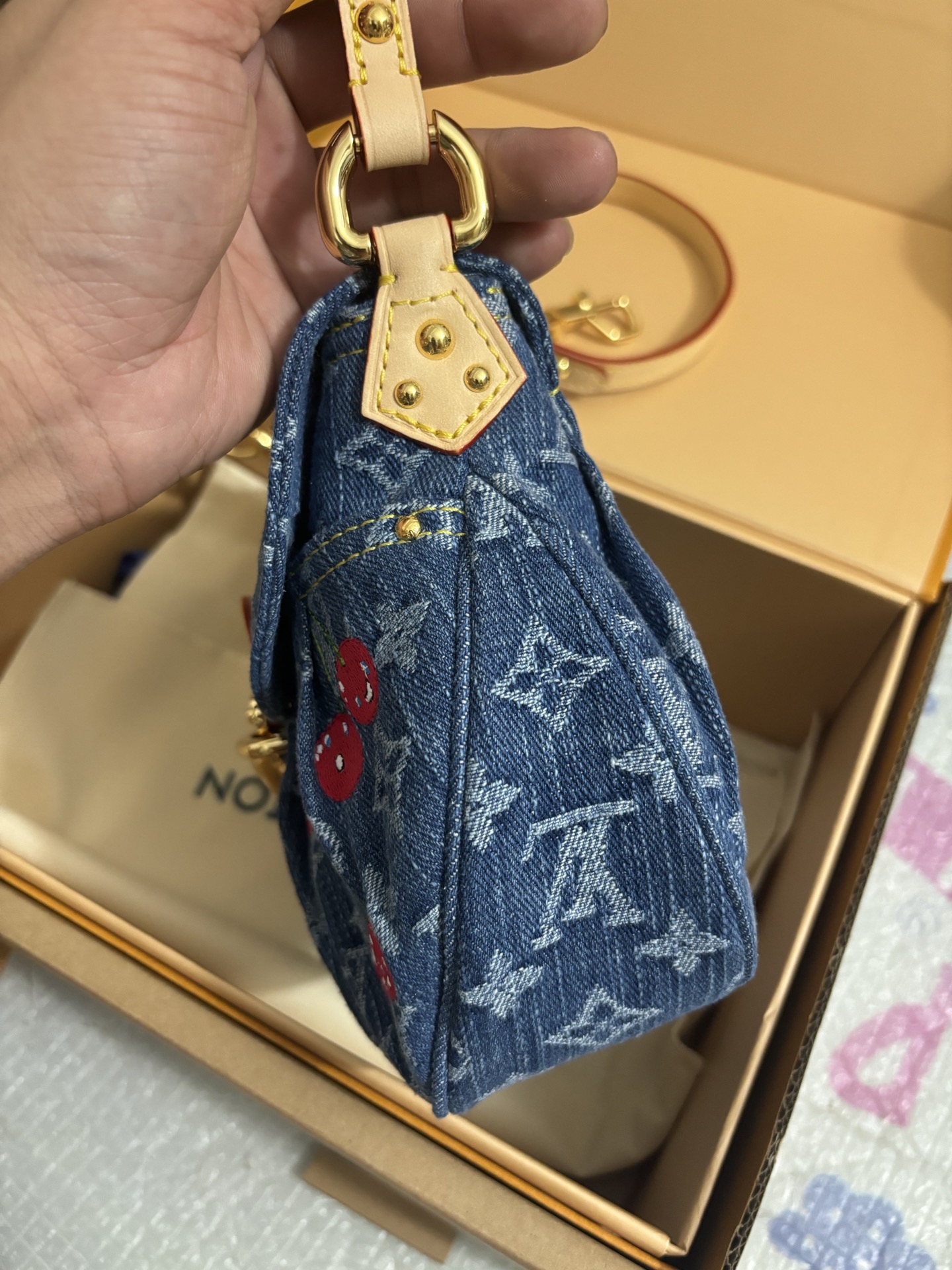 Louis Vuitton Monogram Cc Denim Cherry Bag
