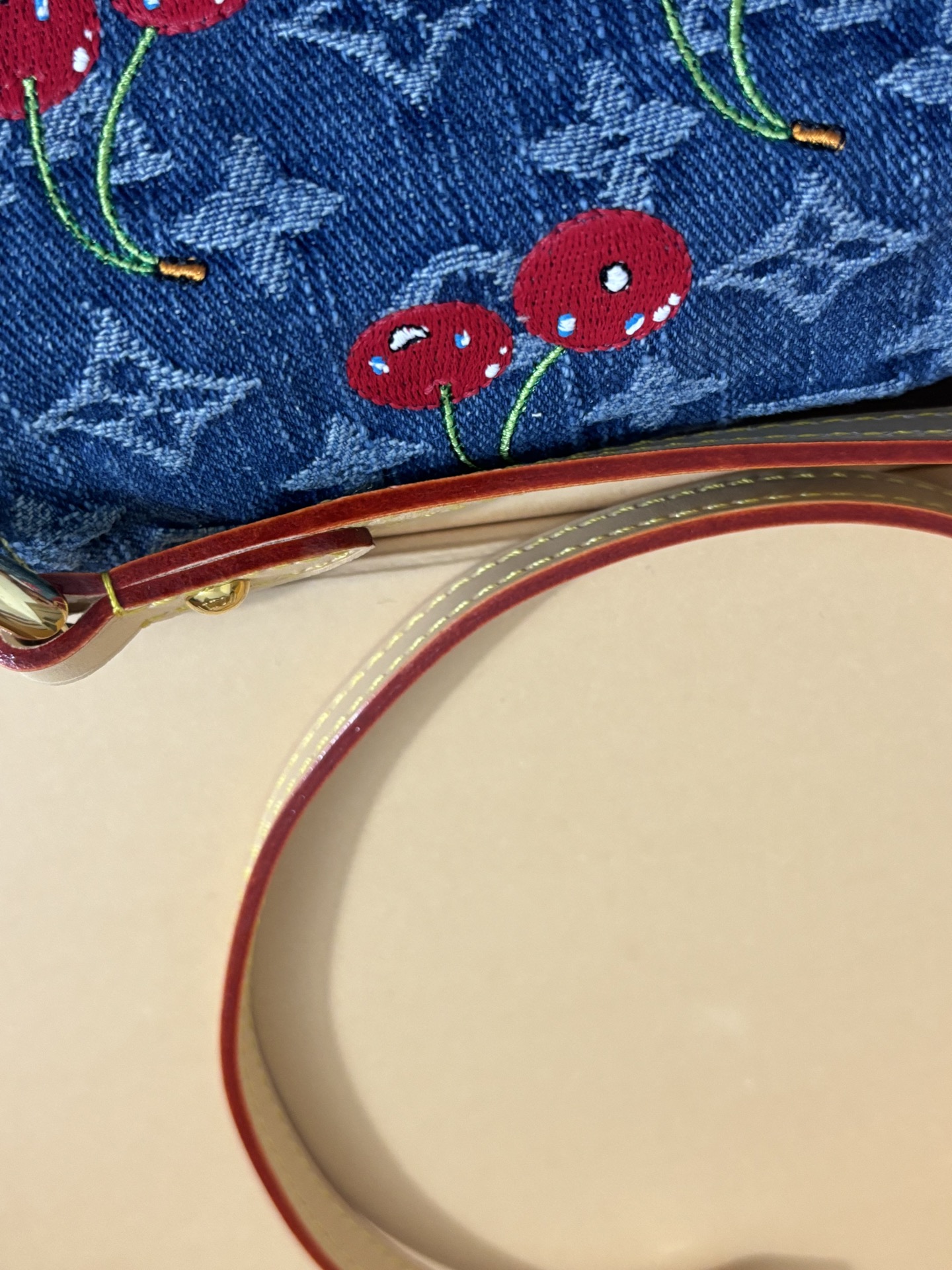 Louis Vuitton Monogram Cc Denim Cherry Bag