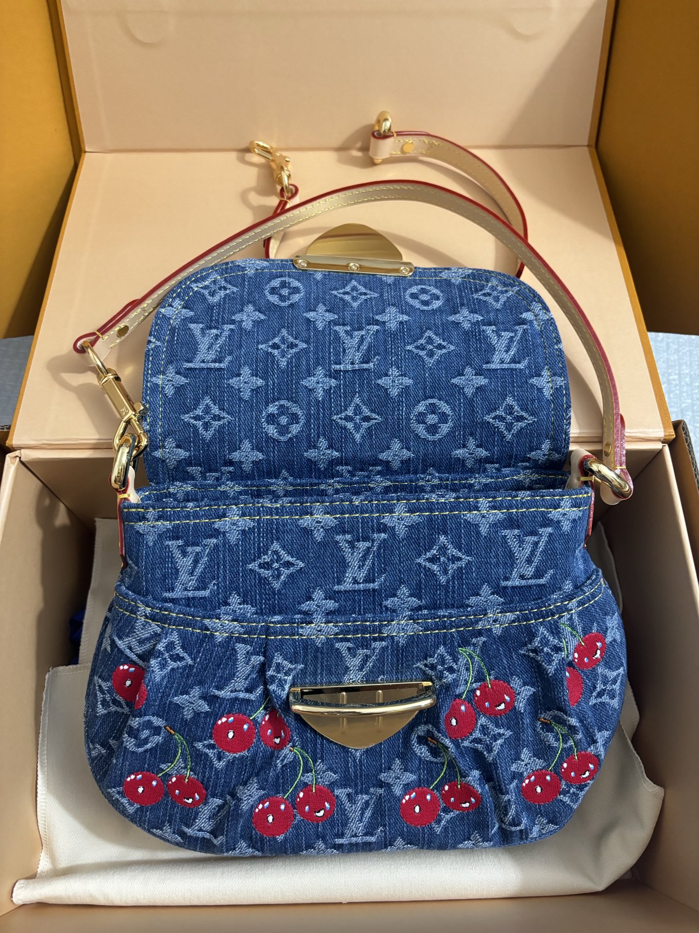 Louis Vuitton Monogram Cc Denim Cherry Bag