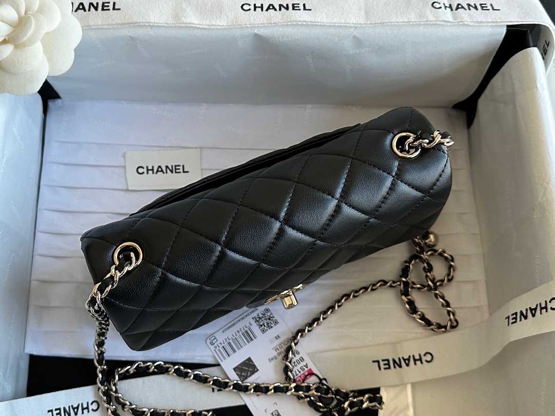 Chanel 25K gold ball large MINI Black