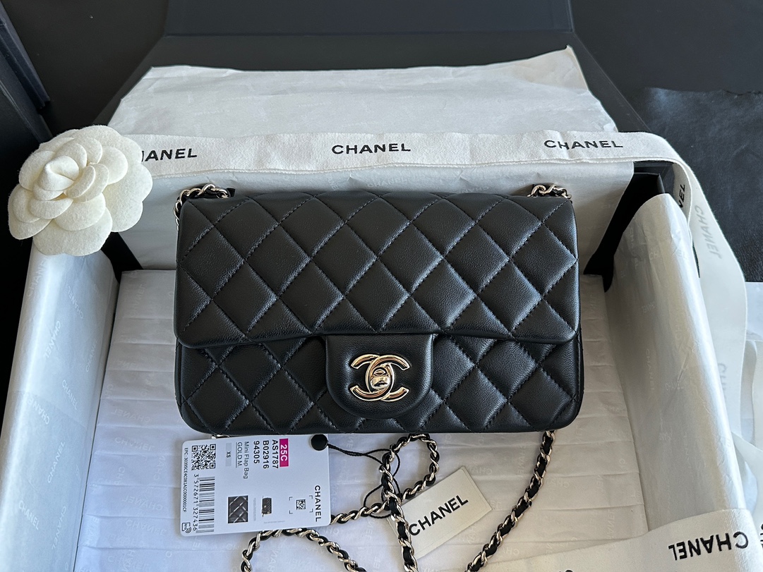 Chanel 25K gold ball large MINI Black