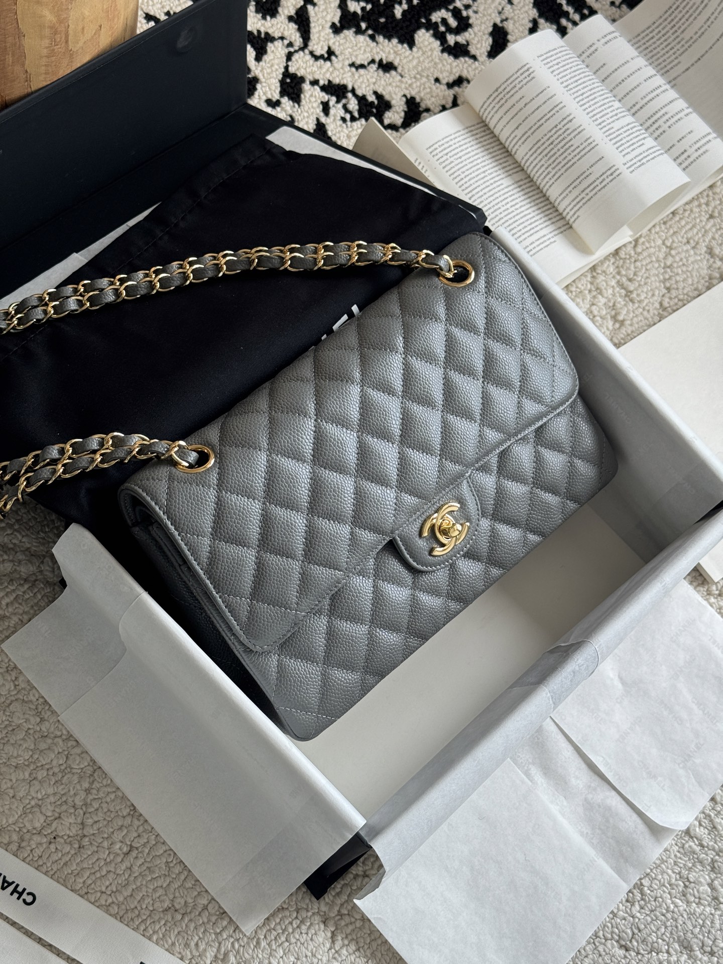 CHANEL CF series Classic ball with lychee grain