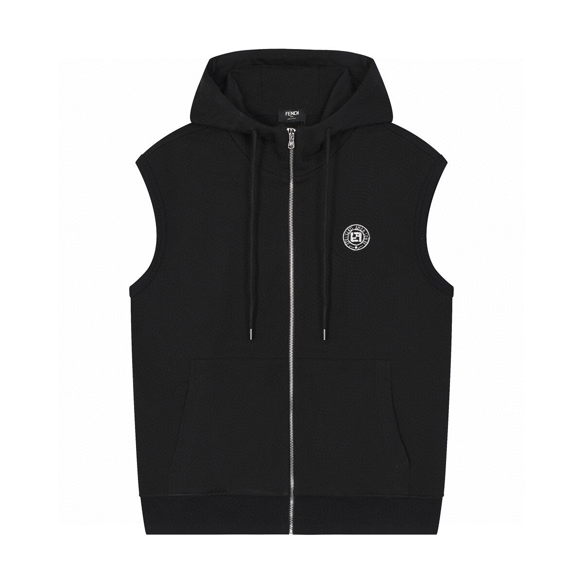 Fendi embroidered zip-up hooded vest