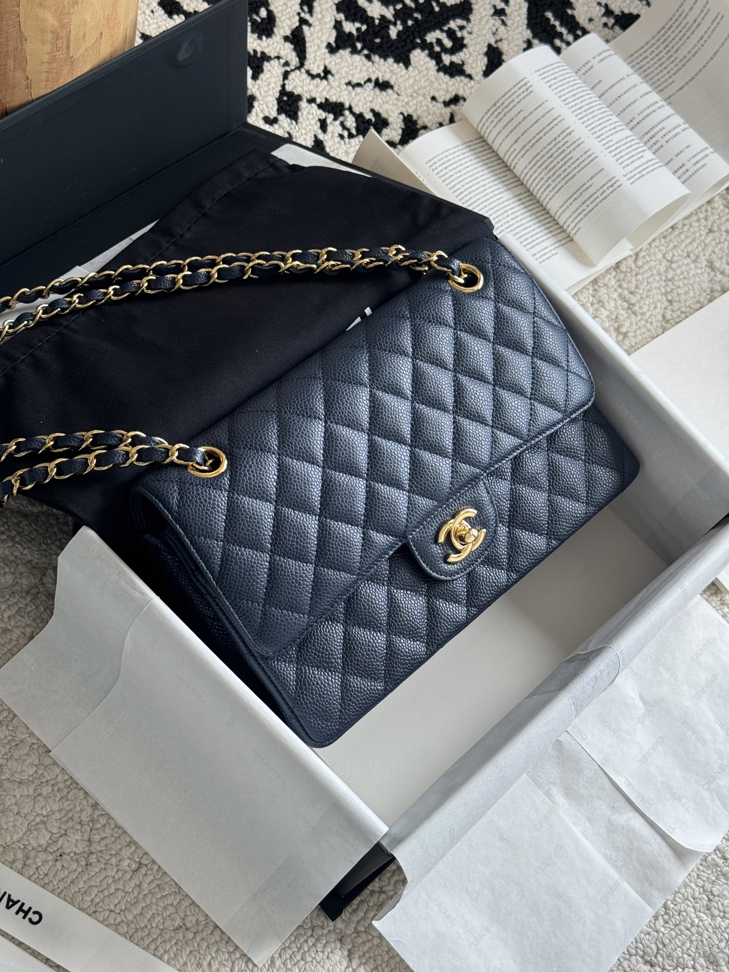 CHANEL CF series Classic ball with lychee grain