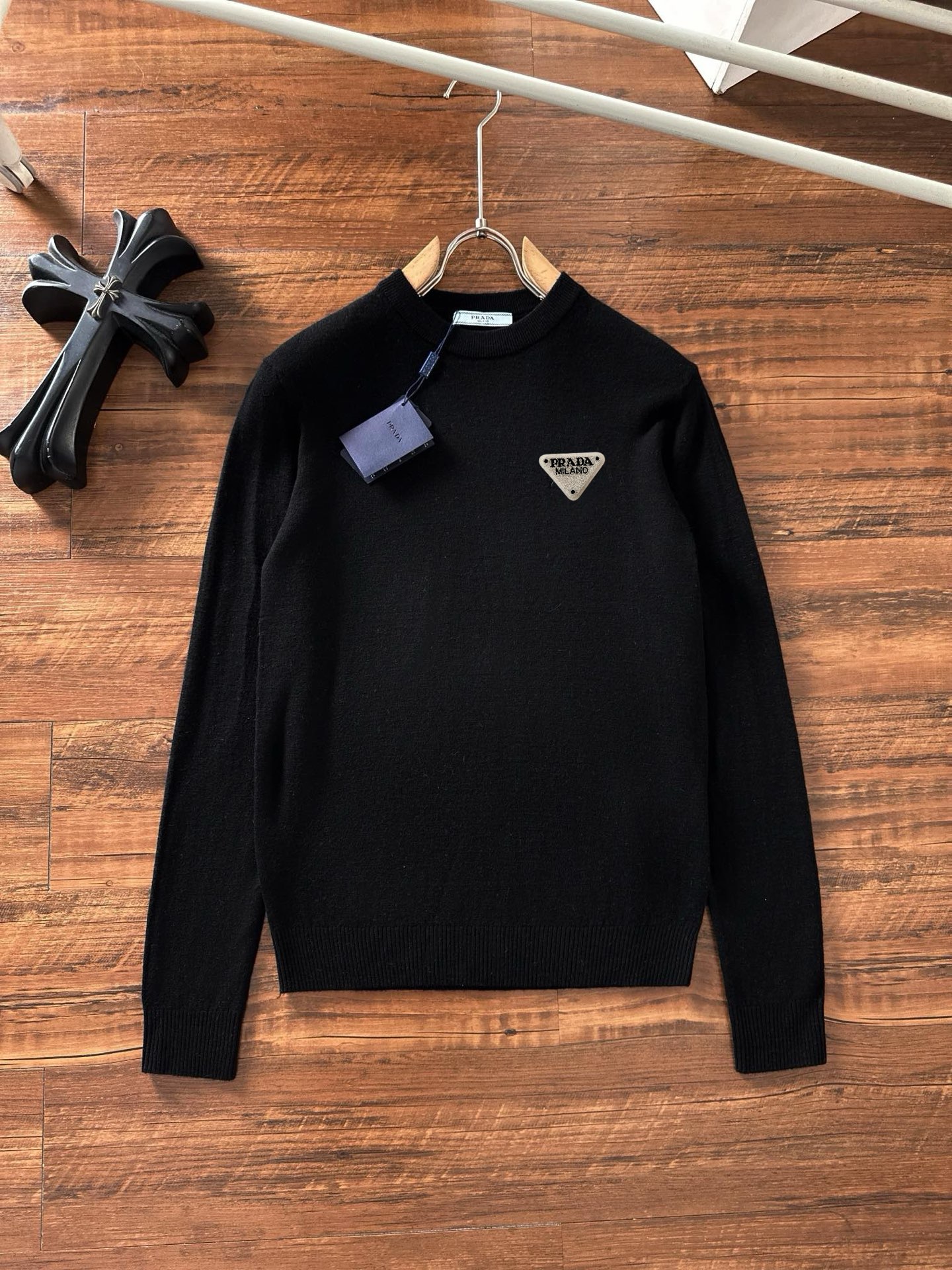 Prada  Exquisite Logo Crew Neck Sweater