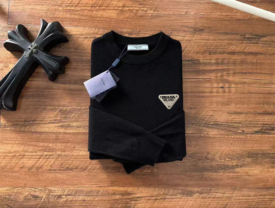 Prada  Exquisite Logo Crew Neck Sweater
