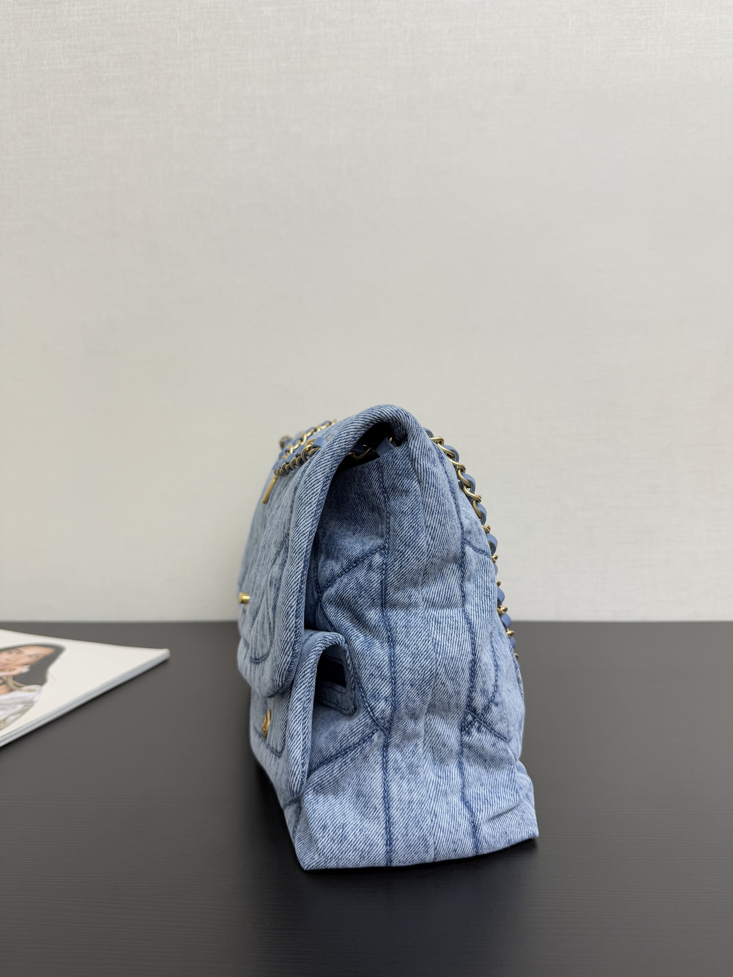 Chanel Ohanel 25K Hobo Light Blue Denim Shopping Bag