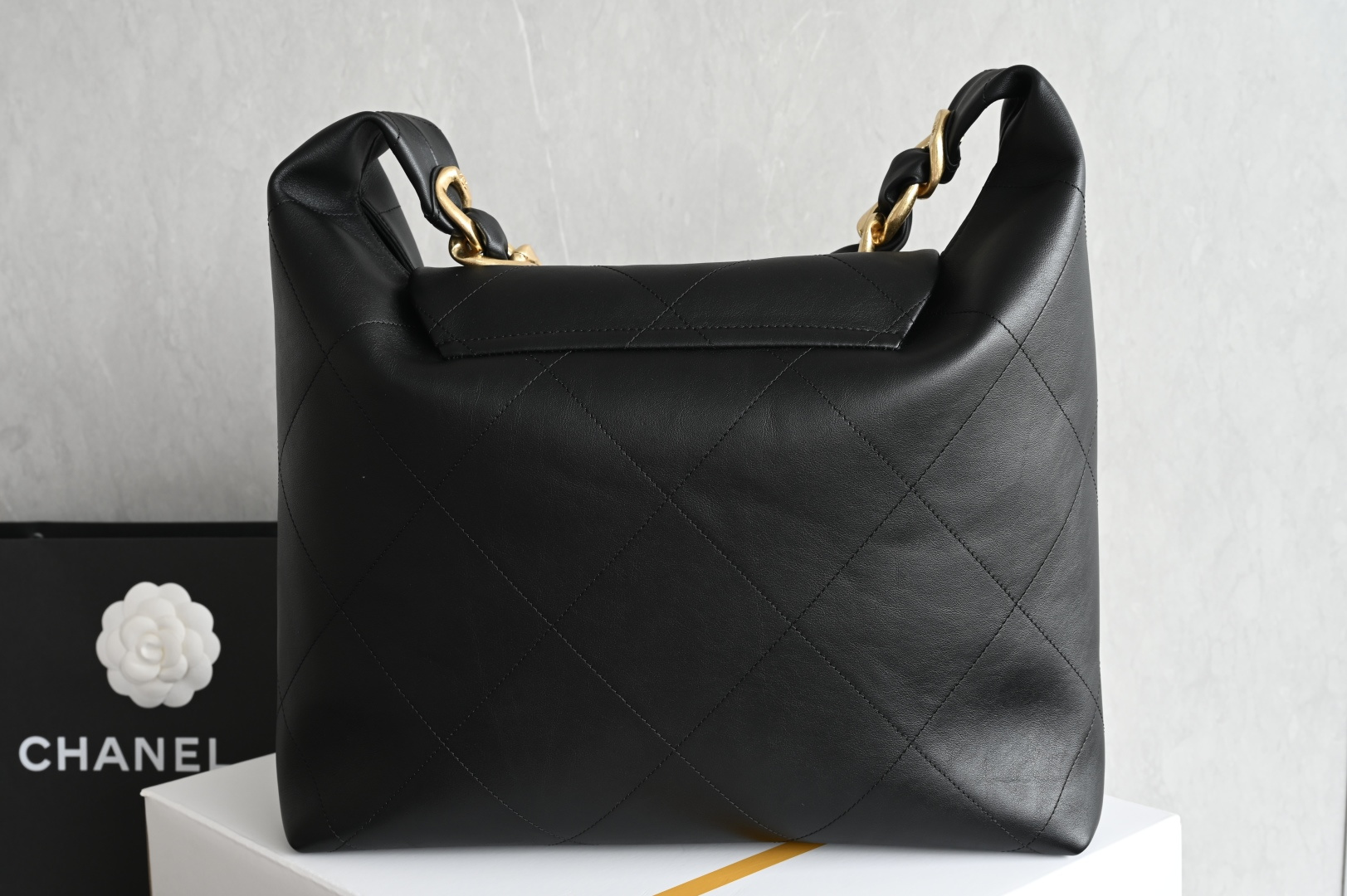 Chanel 25k big gold chain hobo