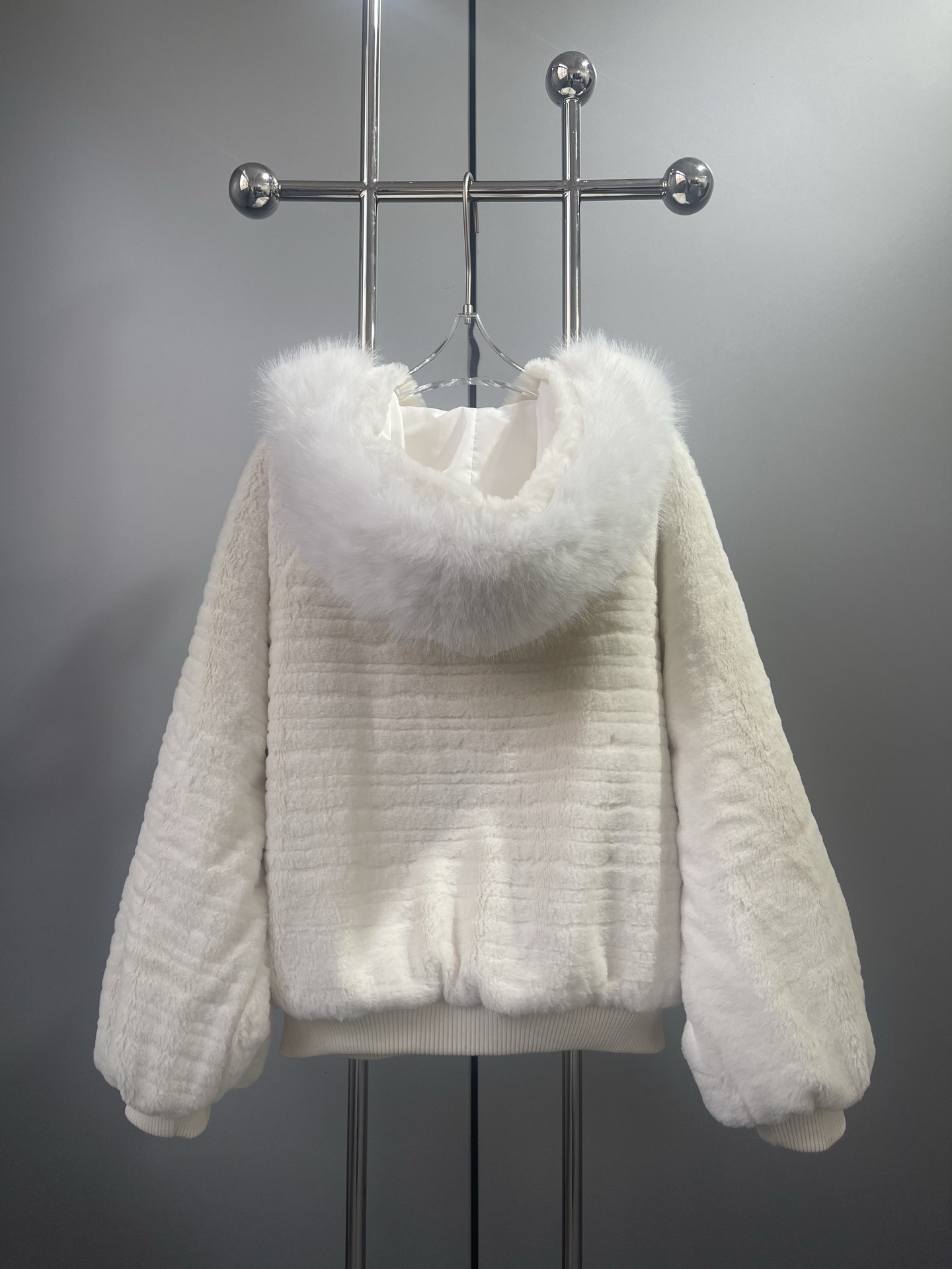 Faux Mink Hooded Jacket