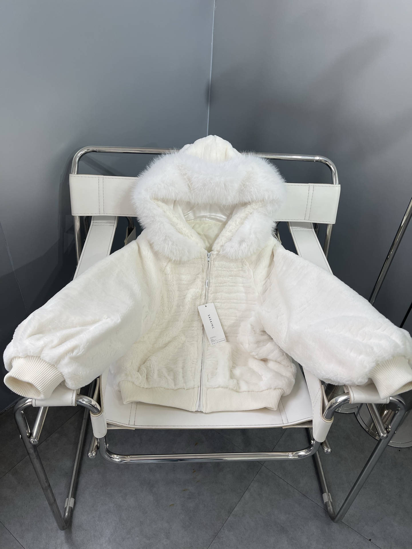 Faux Mink Hooded Jacket
