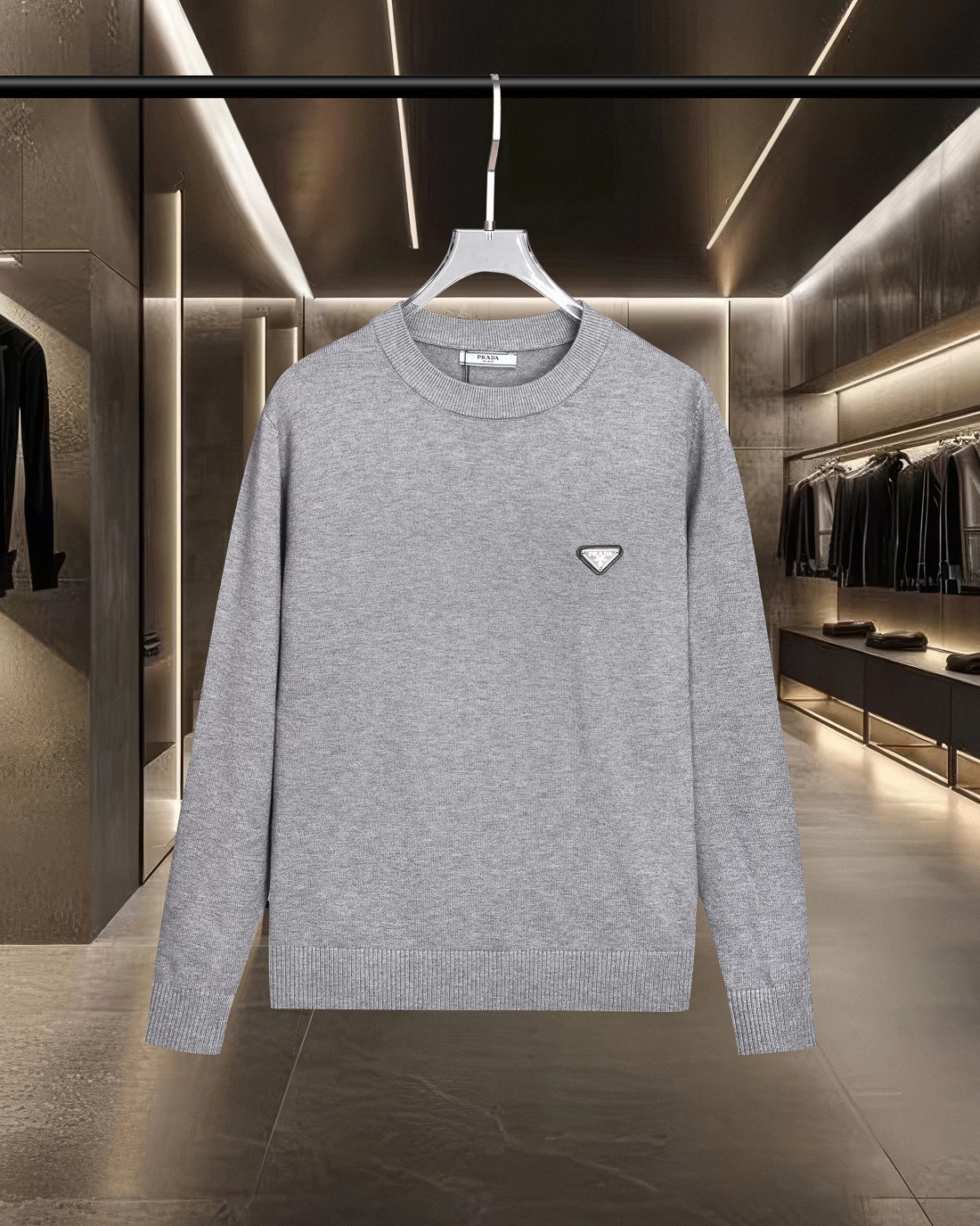 Prada  Exquisite Logo Crew Neck Sweater
