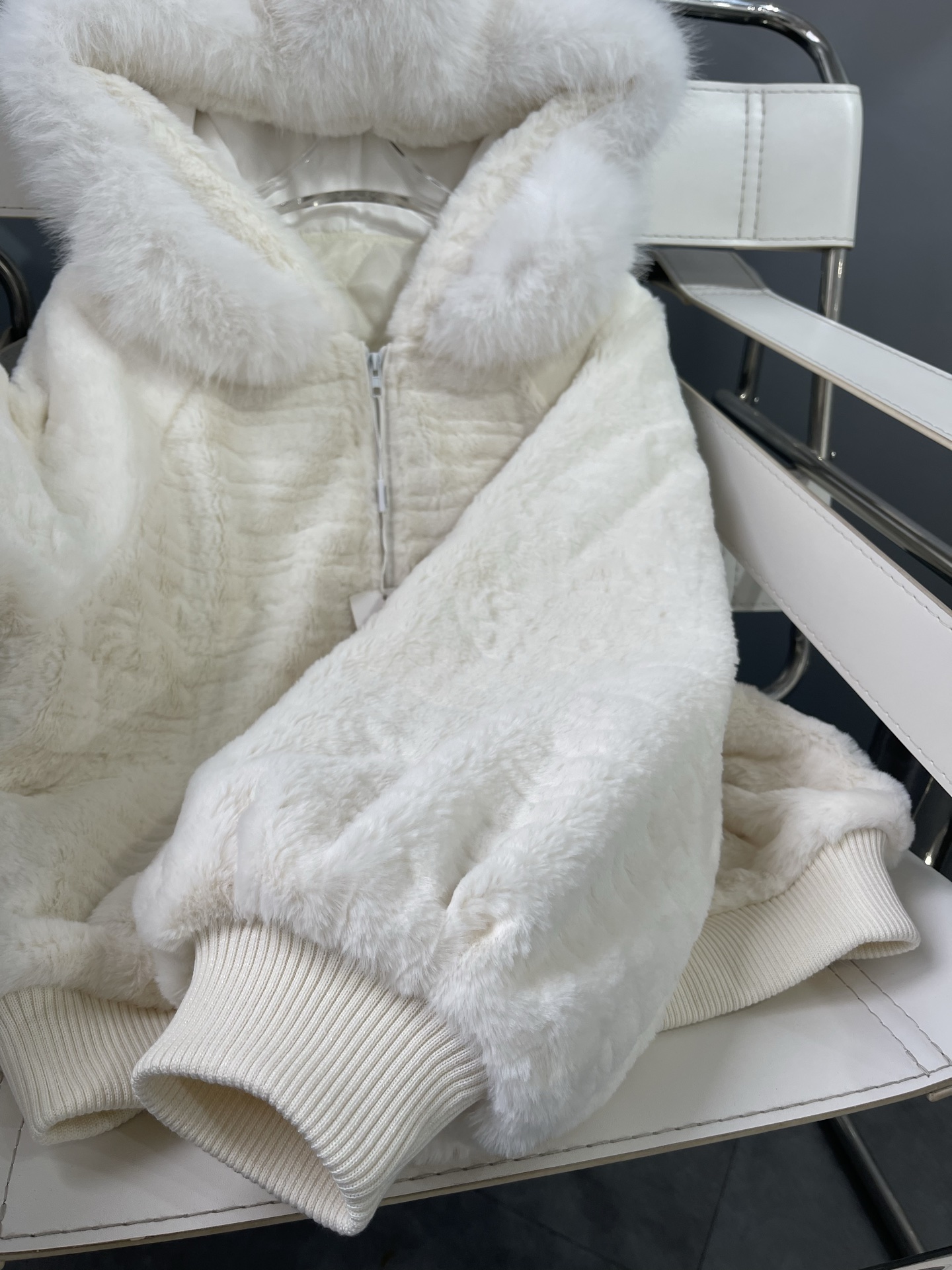 Faux Mink Hooded Jacket