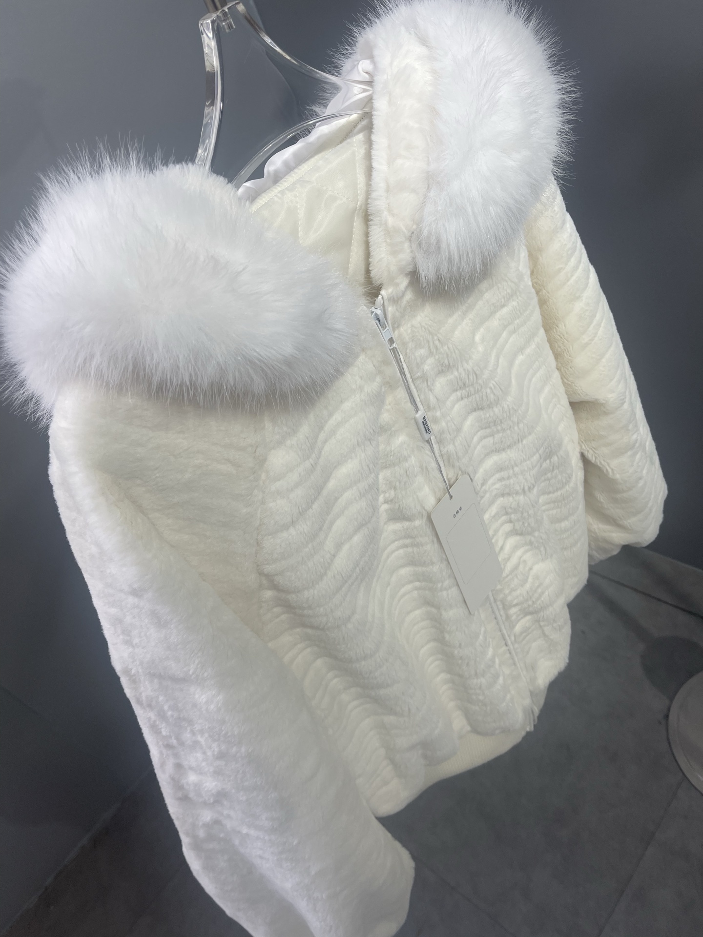 Faux Mink Hooded Jacket