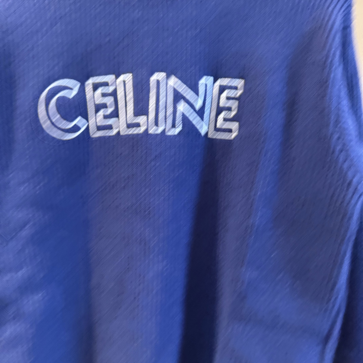 Celine Embroidered Logo Letter Round-Neck Sweater