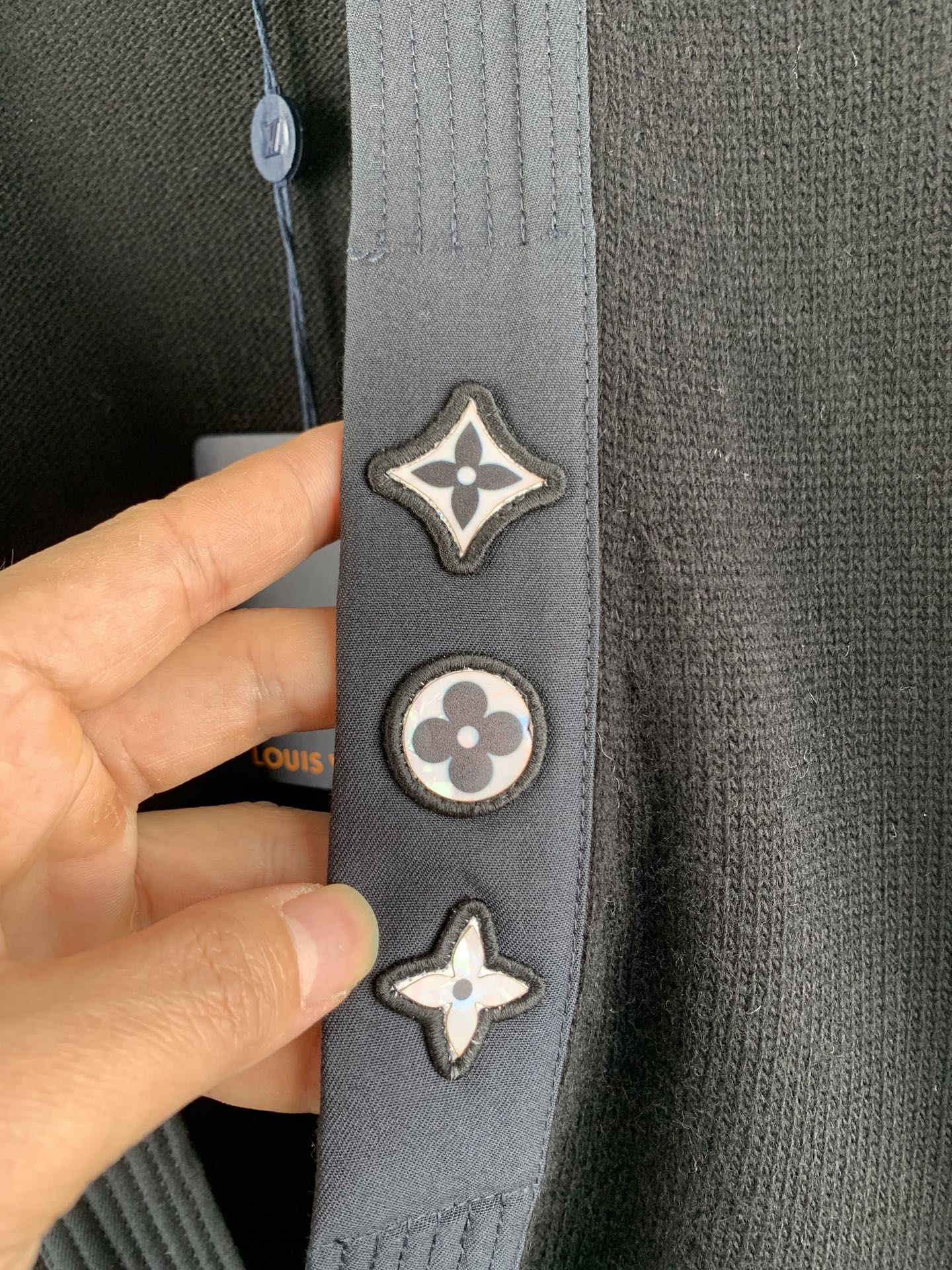 LOUIS VUITTON  Embroidered Monogram Logo Cardigan