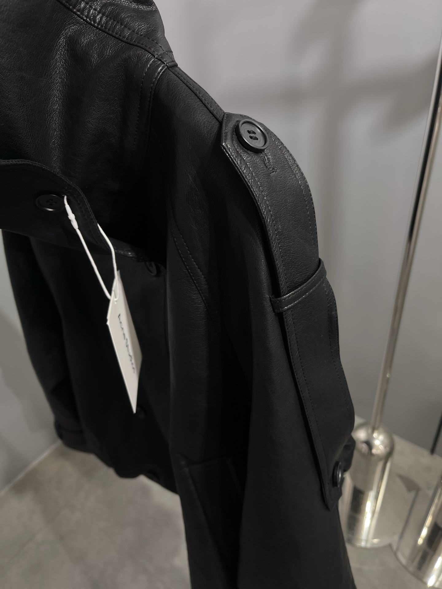 Acne  Fleece-Lined Leather Jacket