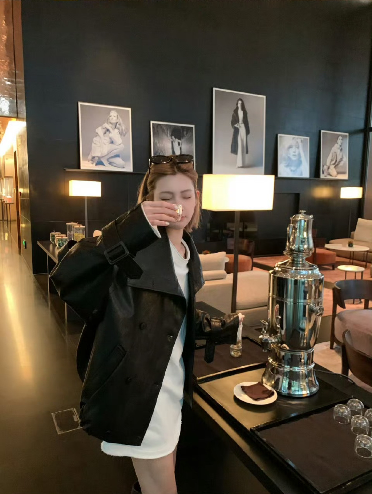 Acne  Fleece-Lined Leather Jacket