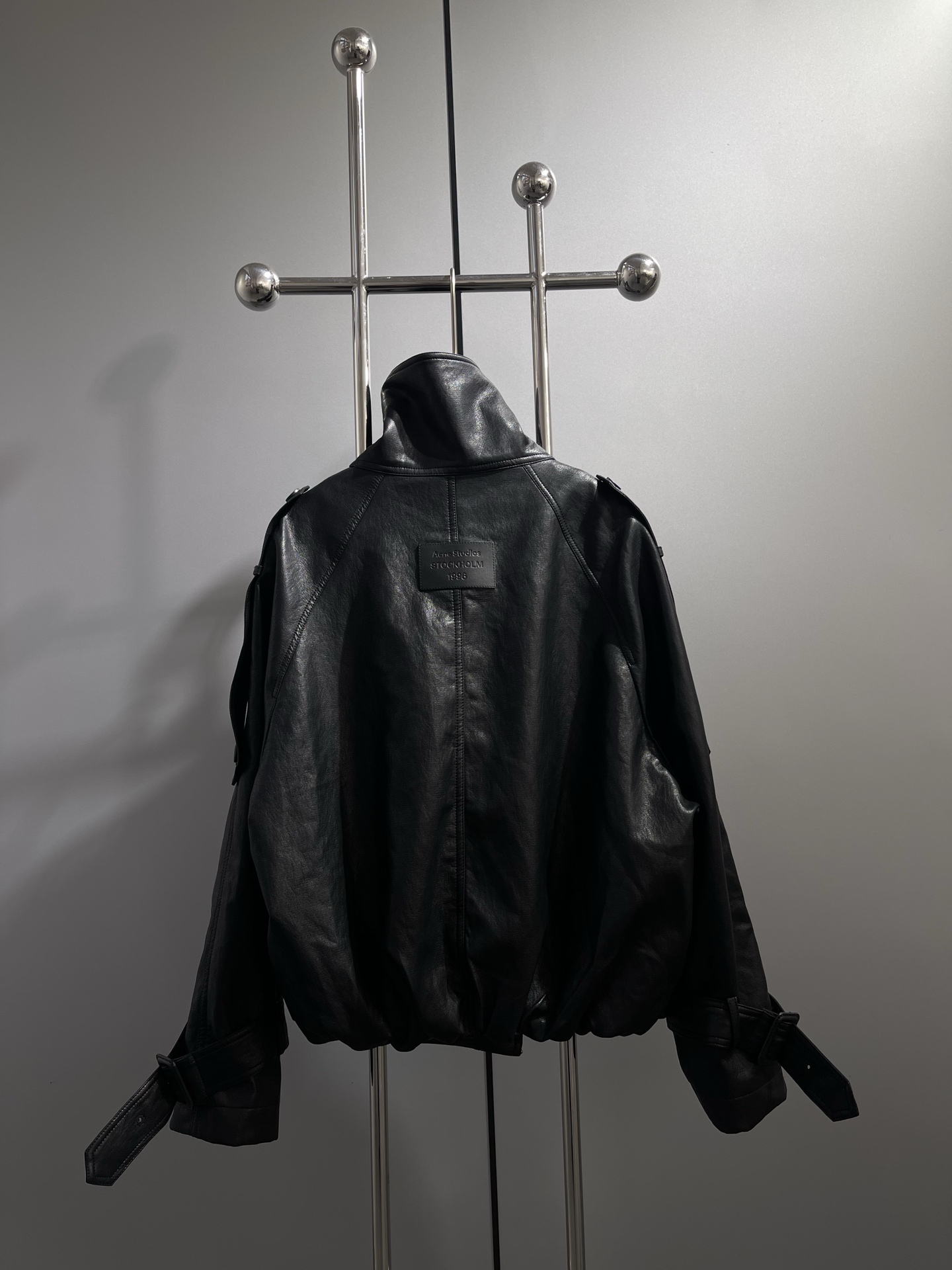 Acne  Fleece-Lined Leather Jacket